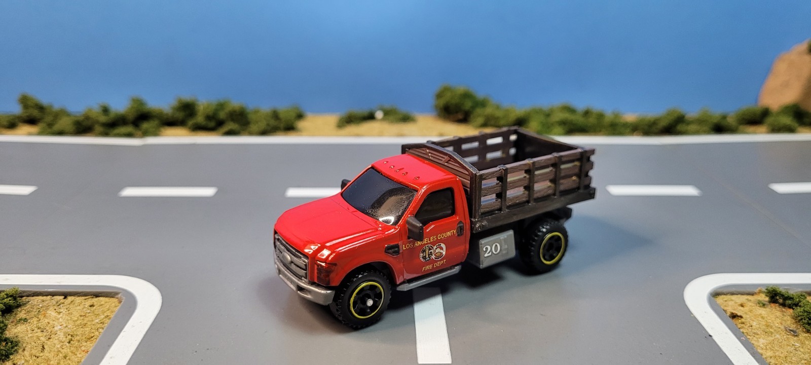 Matchbox custom kitbash fire truck Los Angeles County Fire Dept utility truck
