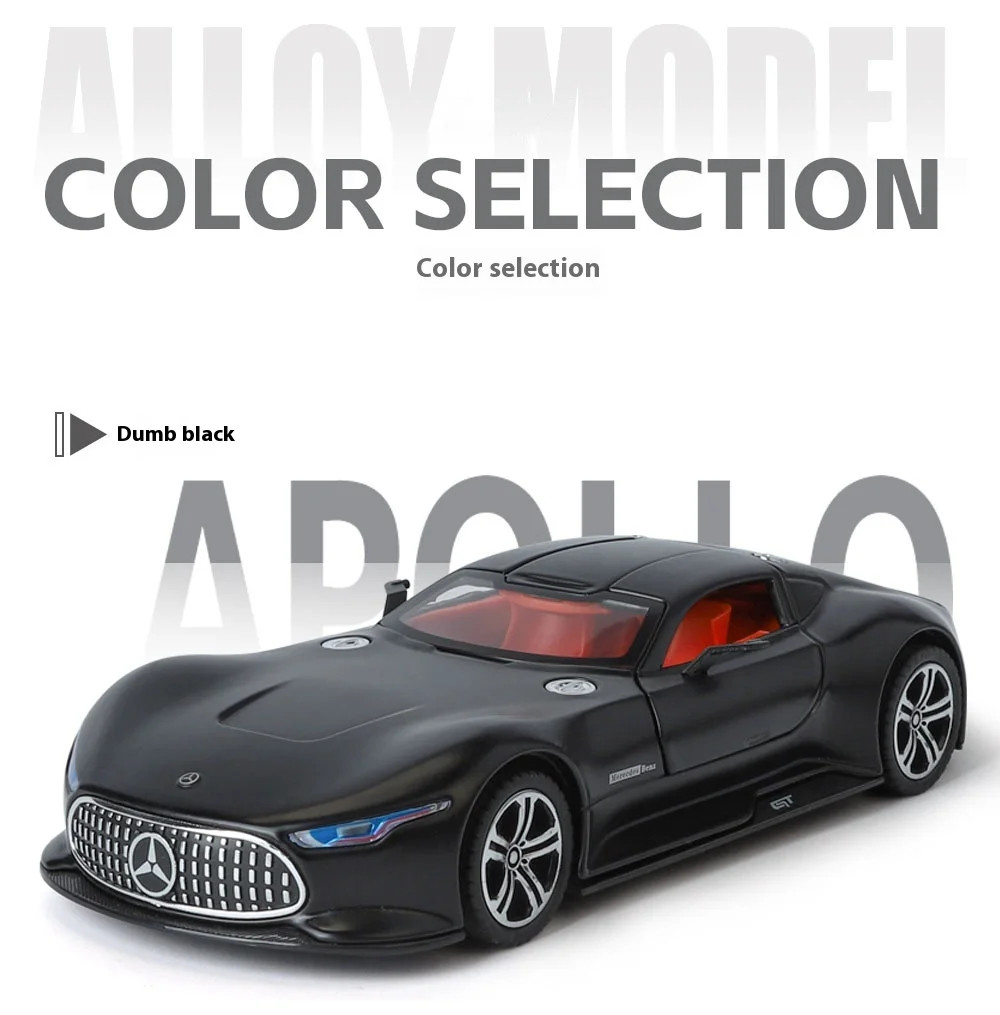 1: 24 Mercedes-Benz AMG alloy model car with sound and light sports car model