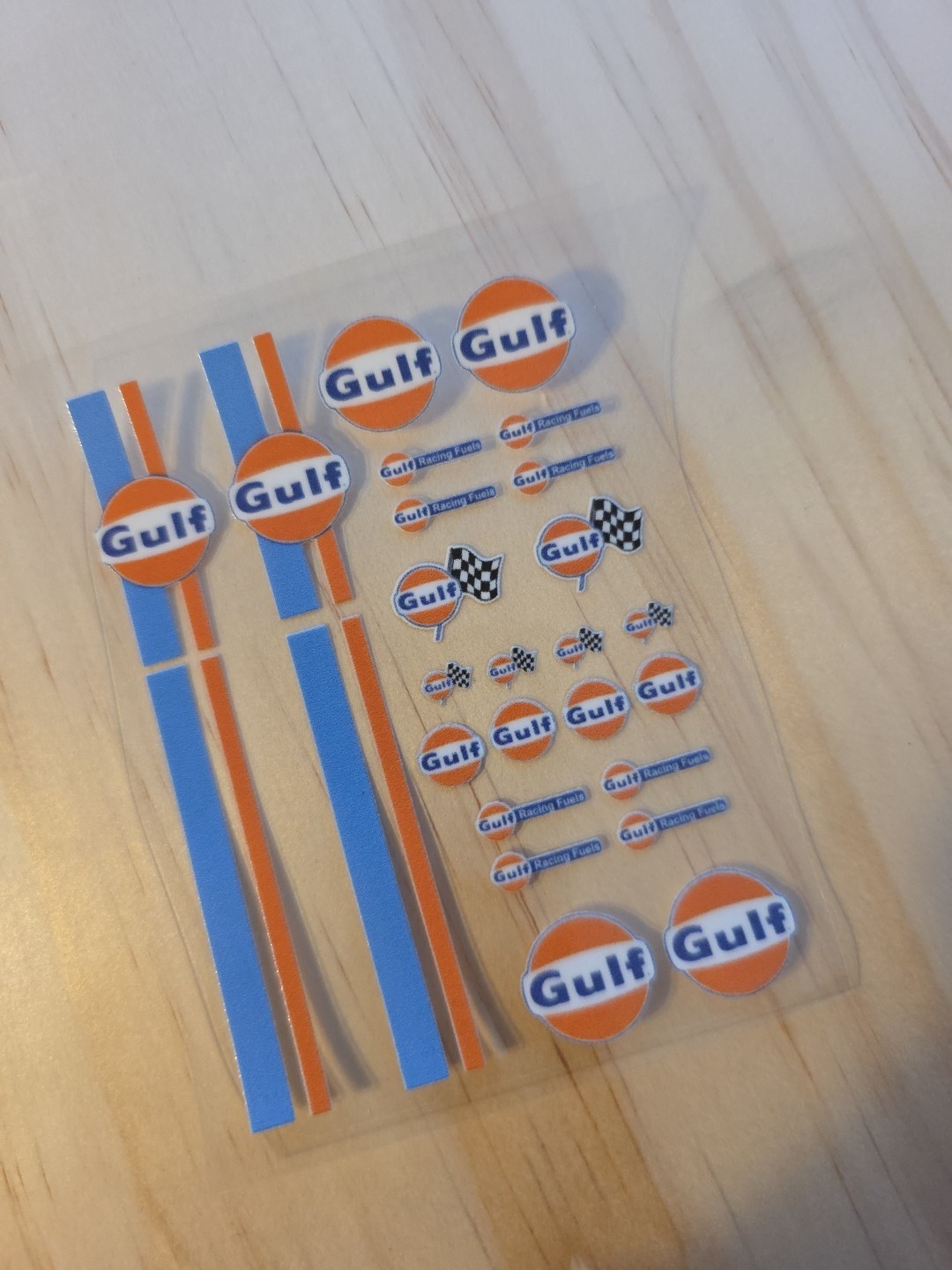 Gulf Livery (ONLY) for 1:64 scale diecast cars 4in X 3in UVDTF Decal Waterproof