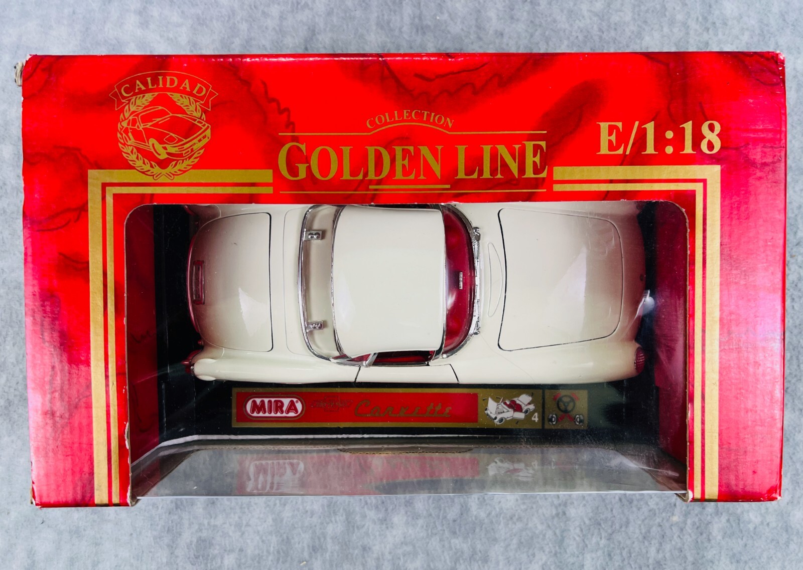 🇺🇸🇺🇸🇺🇸Mira Golden Line 1953 Chevy Corvette White 1:18 Scale 🇺🇸🇺🇸🇺🇸