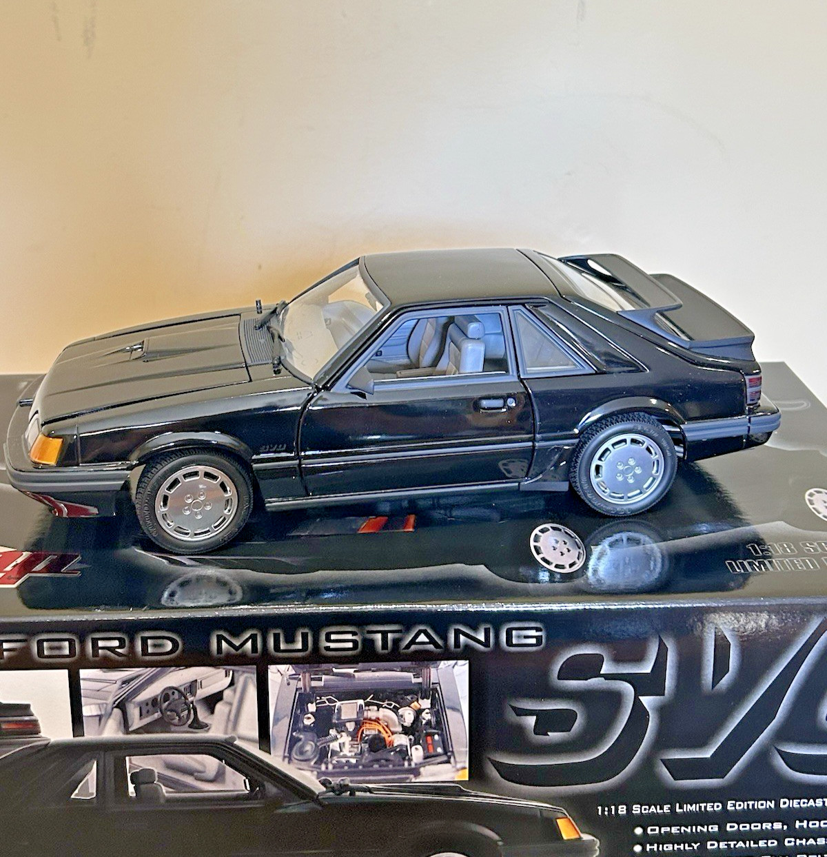 GMP 1:18 1986 Ford Mustang SVO Black Diecast Ltd Ed 1 of 1500 #0557 Part 8064
