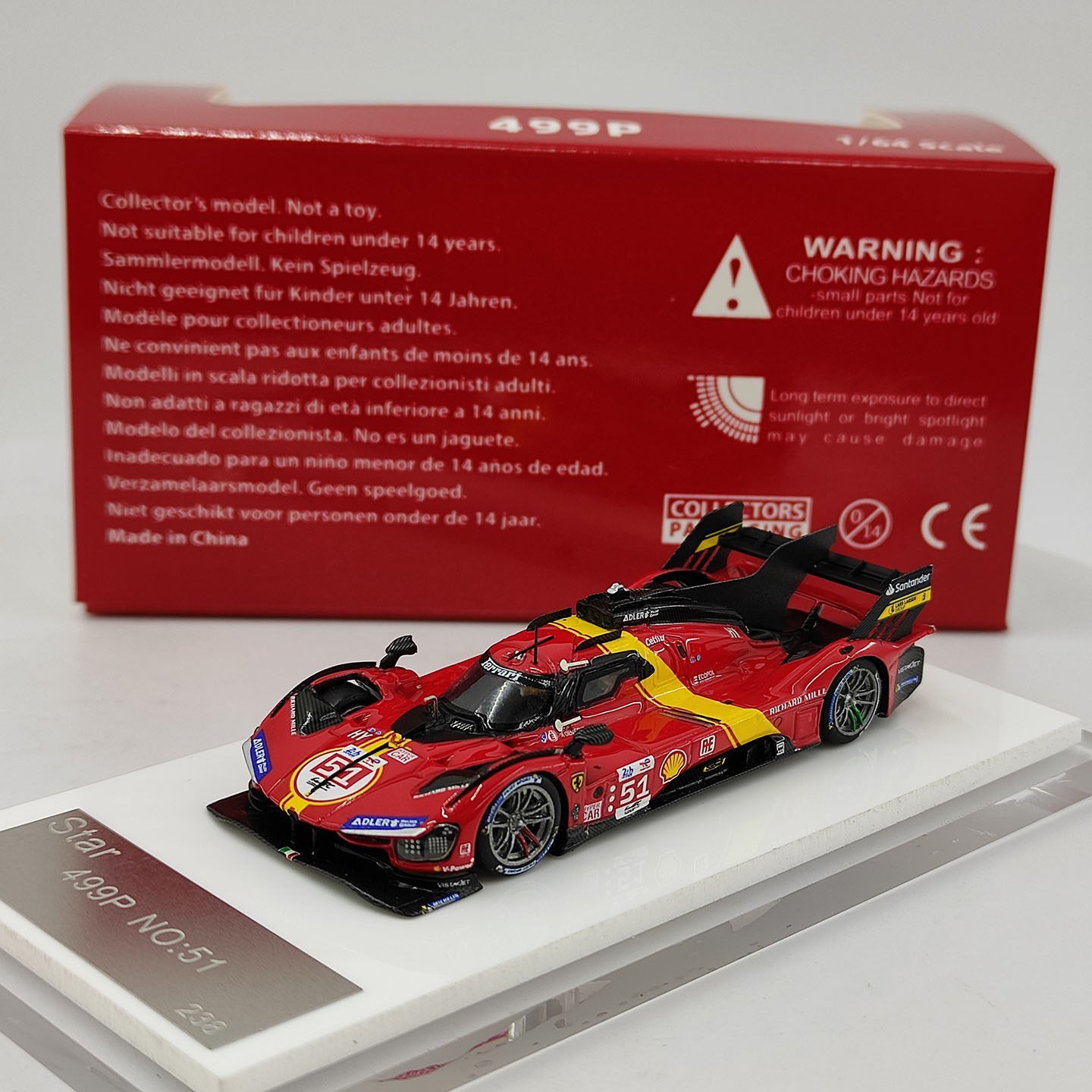 1: 64 Scale Ferrari STAR 499P Red # 50 # 51 Le Mans Racing Resin Car Model