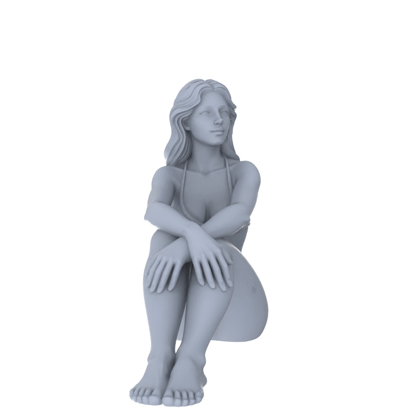 MRY-SFW 1/64/87 Modern Beach Swimsuit Female HO N Scale Miniature Diorama Figure