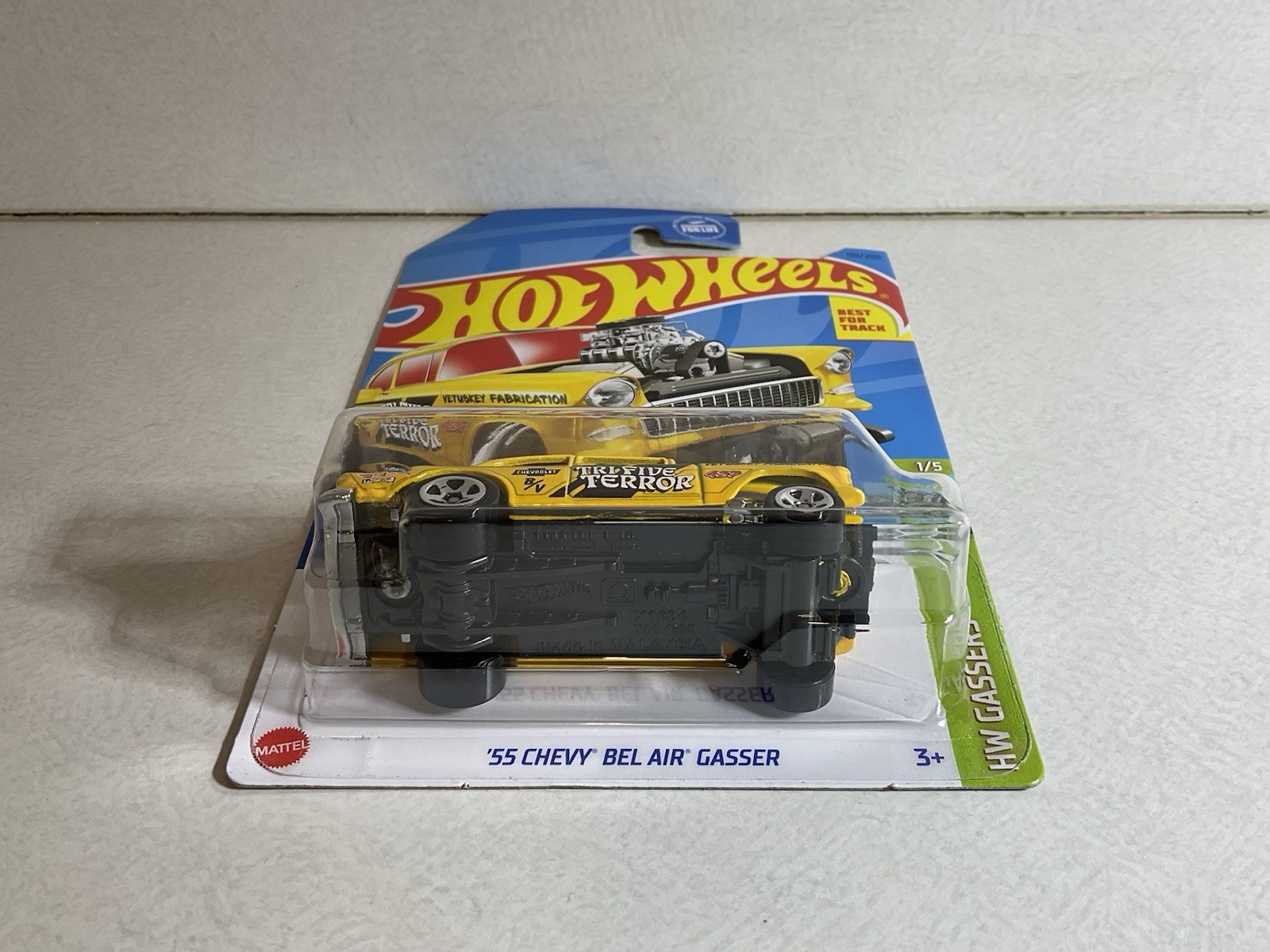 2023 Hot Wheels ‘55 Chevy Bel Air Gasser (110/250) YELLOW — HW Gassers #1/5