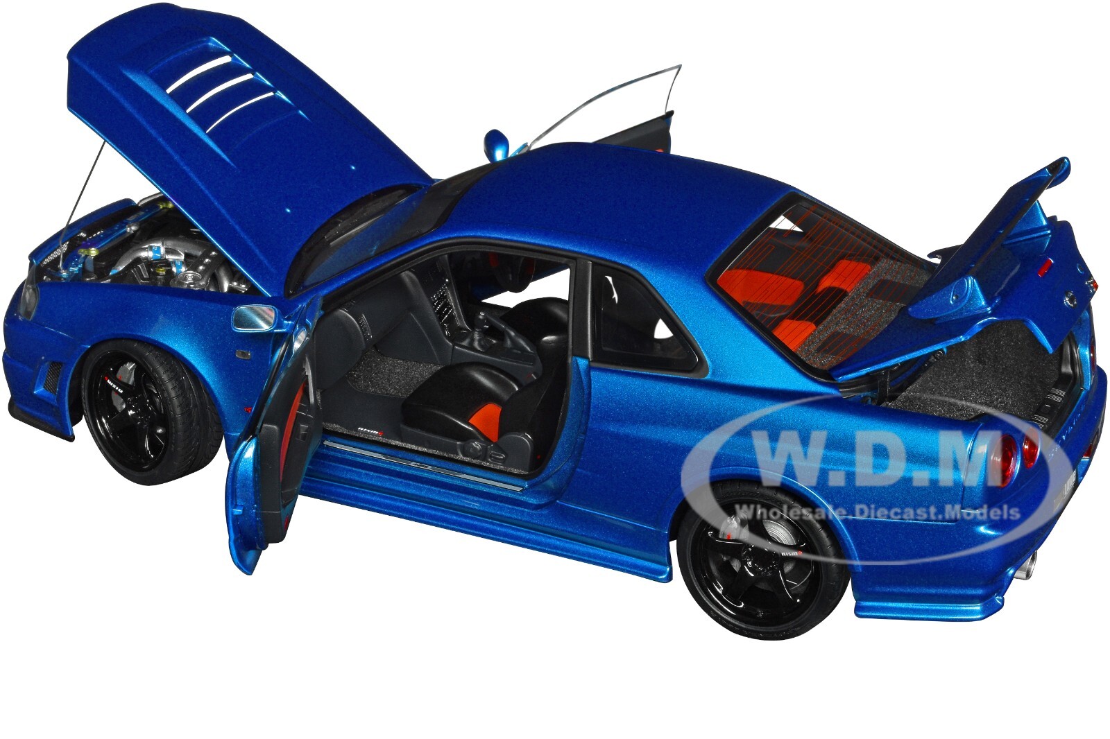 NISSAN SKYLINE GT-R R34 NISMO Z-TUNE RHD BAYSIDE BLUE 1/18 BY AUTOART 77462