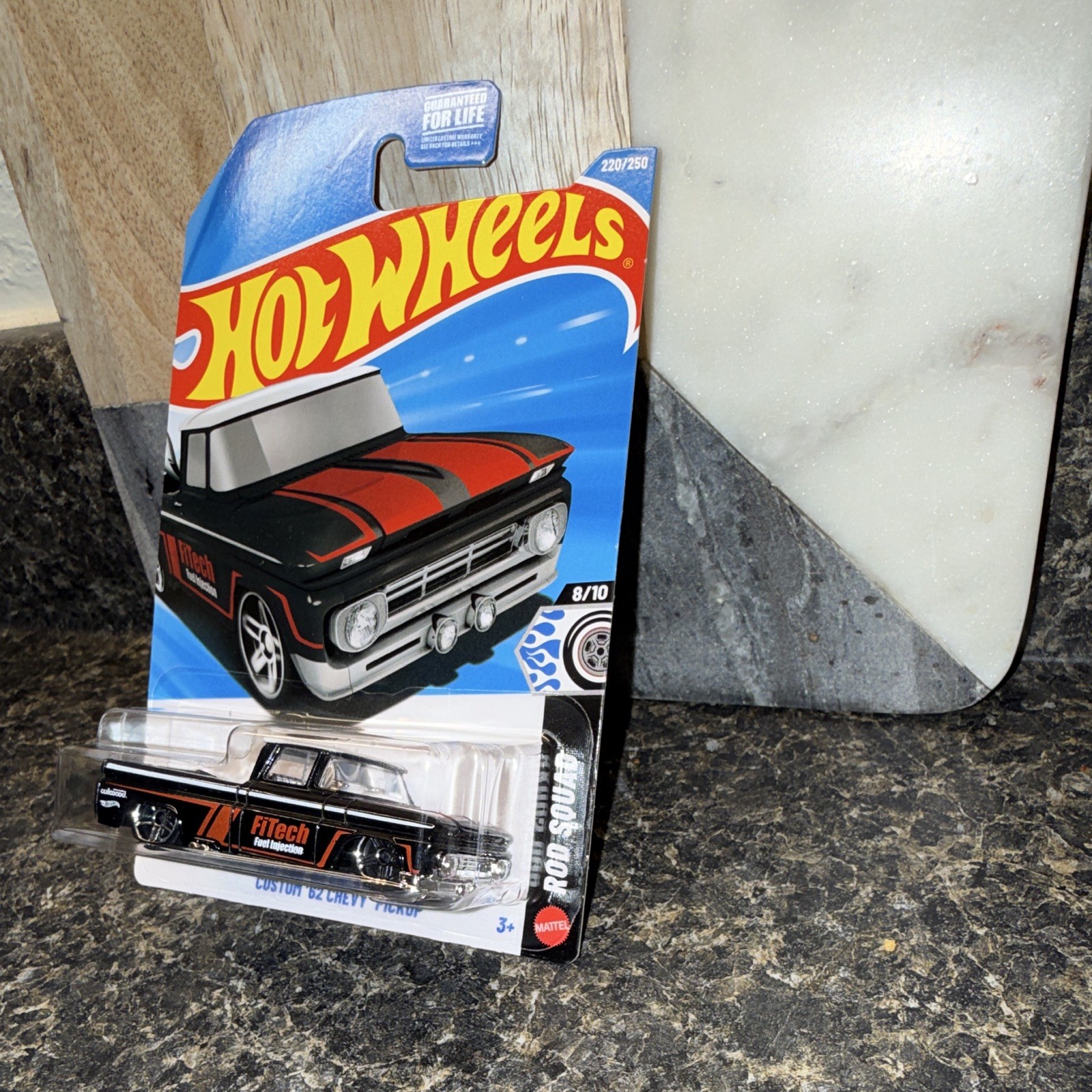 Hot Wheels Rod Squad Custom ’62 Pickup 1:64 Diecast Black/Red Unopened Box