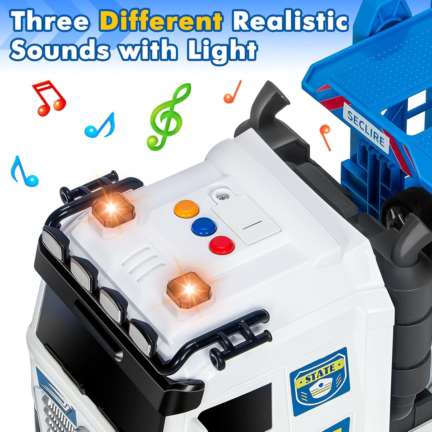 Semi Truck Toys Car for 3, 4, 5, 6, 8 Years Old Boys Girls, Adjustable Double De