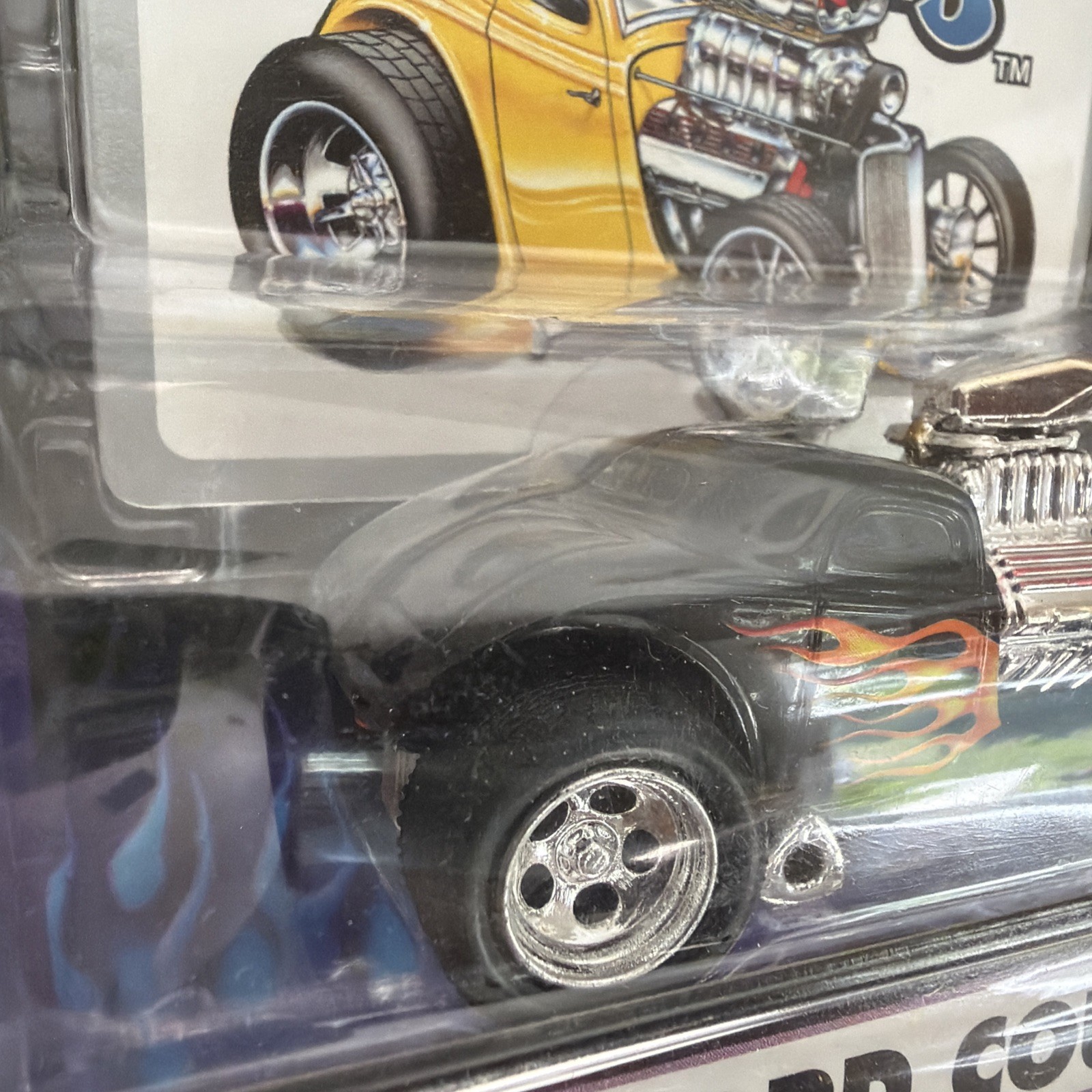 🔥1933😎Ford Coupe🖤Black❤️Red🔥Flames Muscle💪🏼Machines 1/64 Diecast