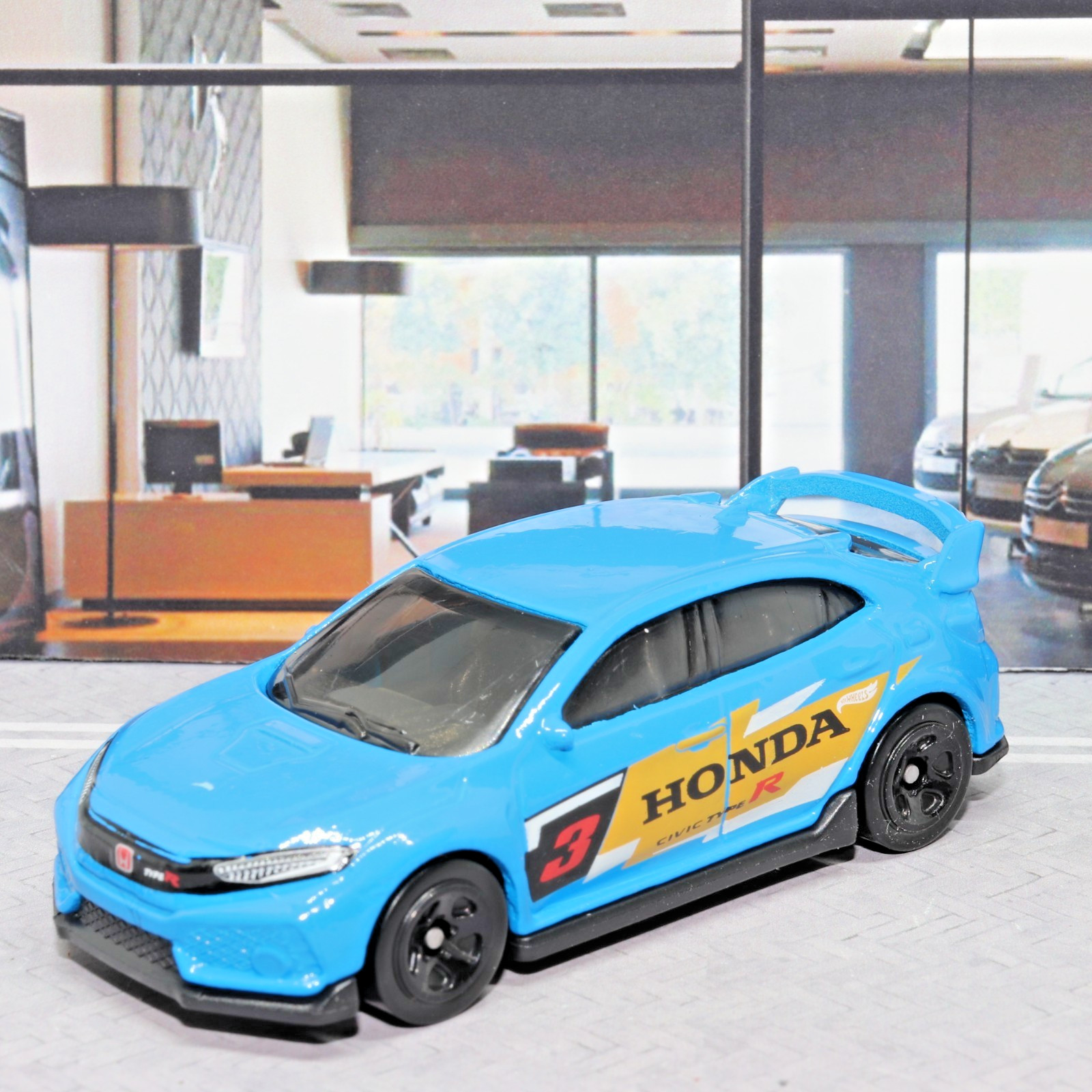 Hot Wheels-1:64 Scale-Honda Civic Type R 2018 Blue-Mint Condition as New-Blue