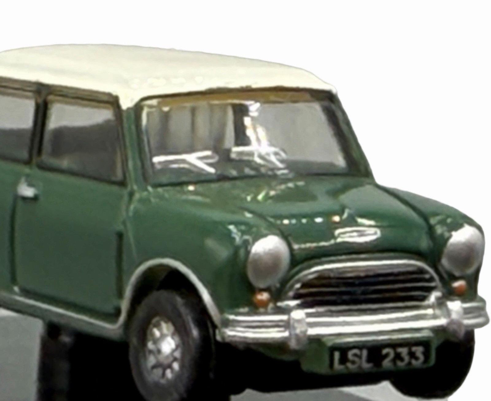 Austin Mini Cooper Almond Green with White Roof Diecast car 1:120 Scale Oxford