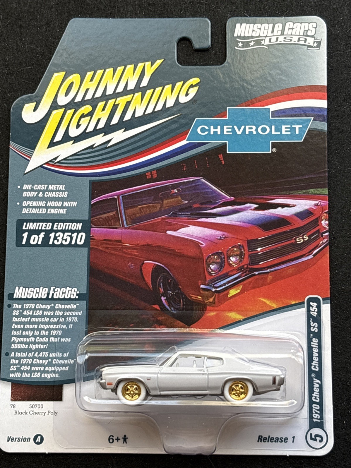 Johnny Lightning 1970 CHEVY CHEVELLE SS 454 Chase WHITE LIGHTNING 2022 Rel 1 #5