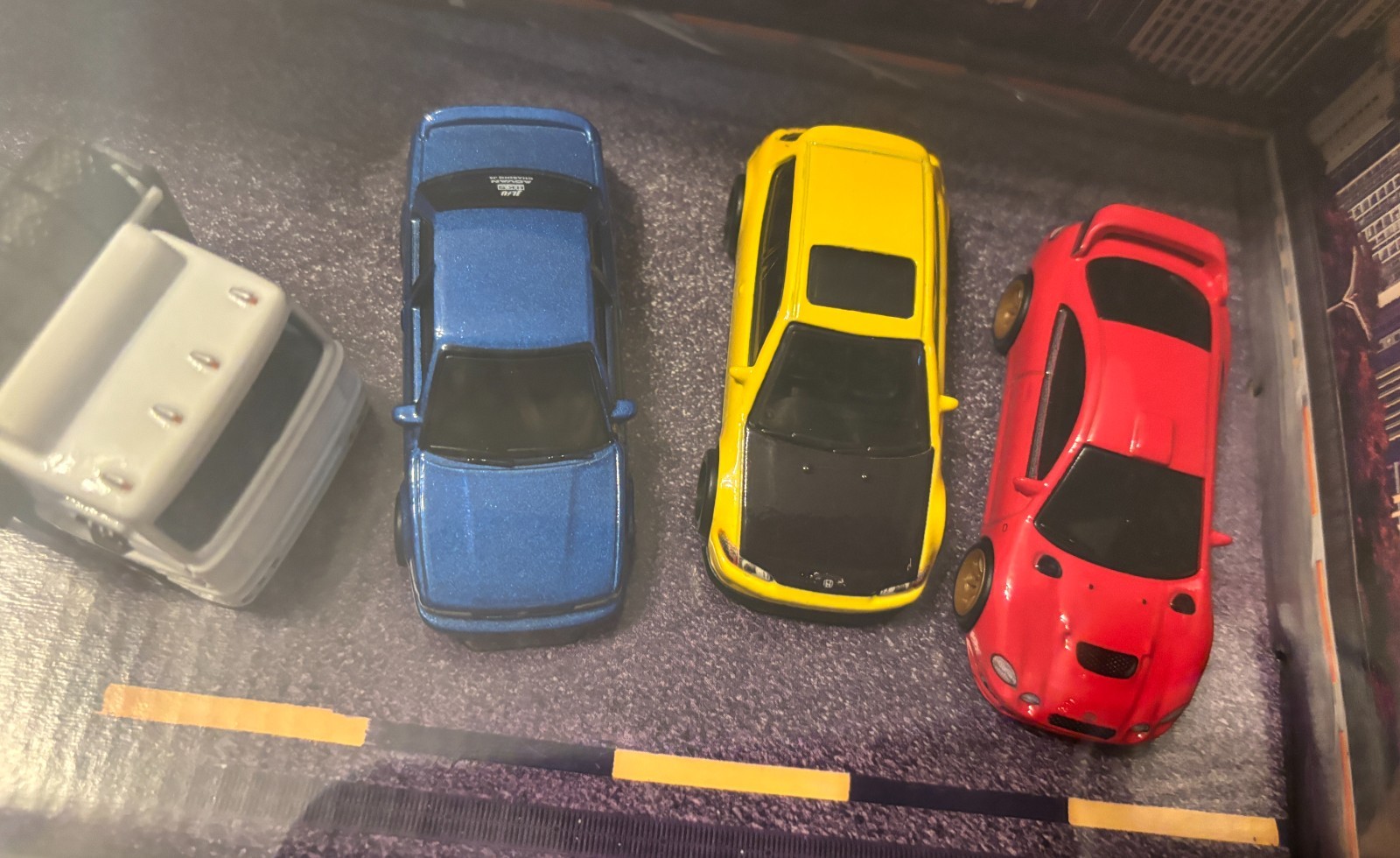 Hot Wheels Diorama Box Set HONDA CIVIC EG TOYOTA CELICA NISSAN SENTRA FLEET STRE
