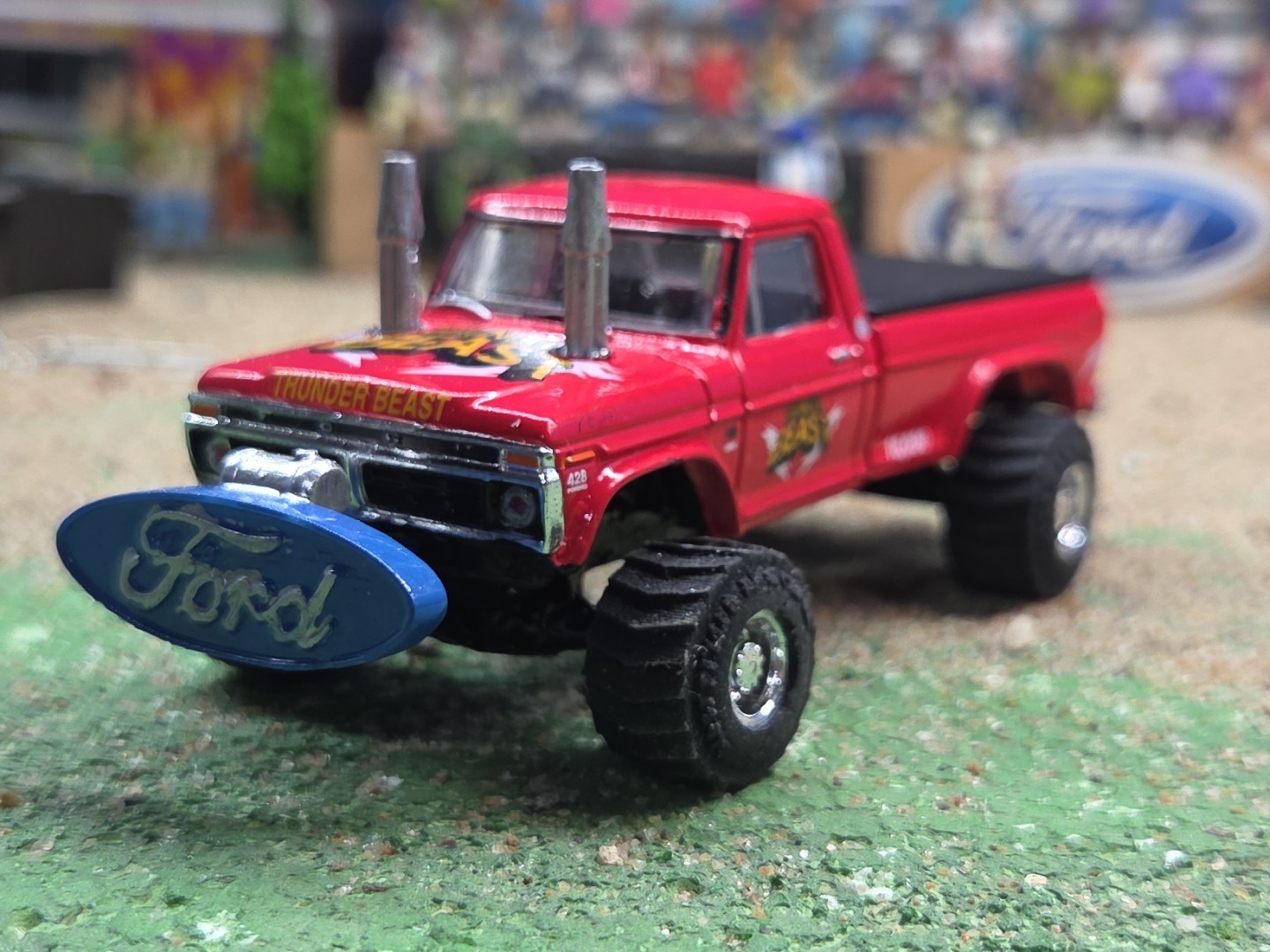 CUSTOM BUILT 1:64 GreenLight 1976 FORD HOT ROD PULLING TRUCK ertl puller dcp 460