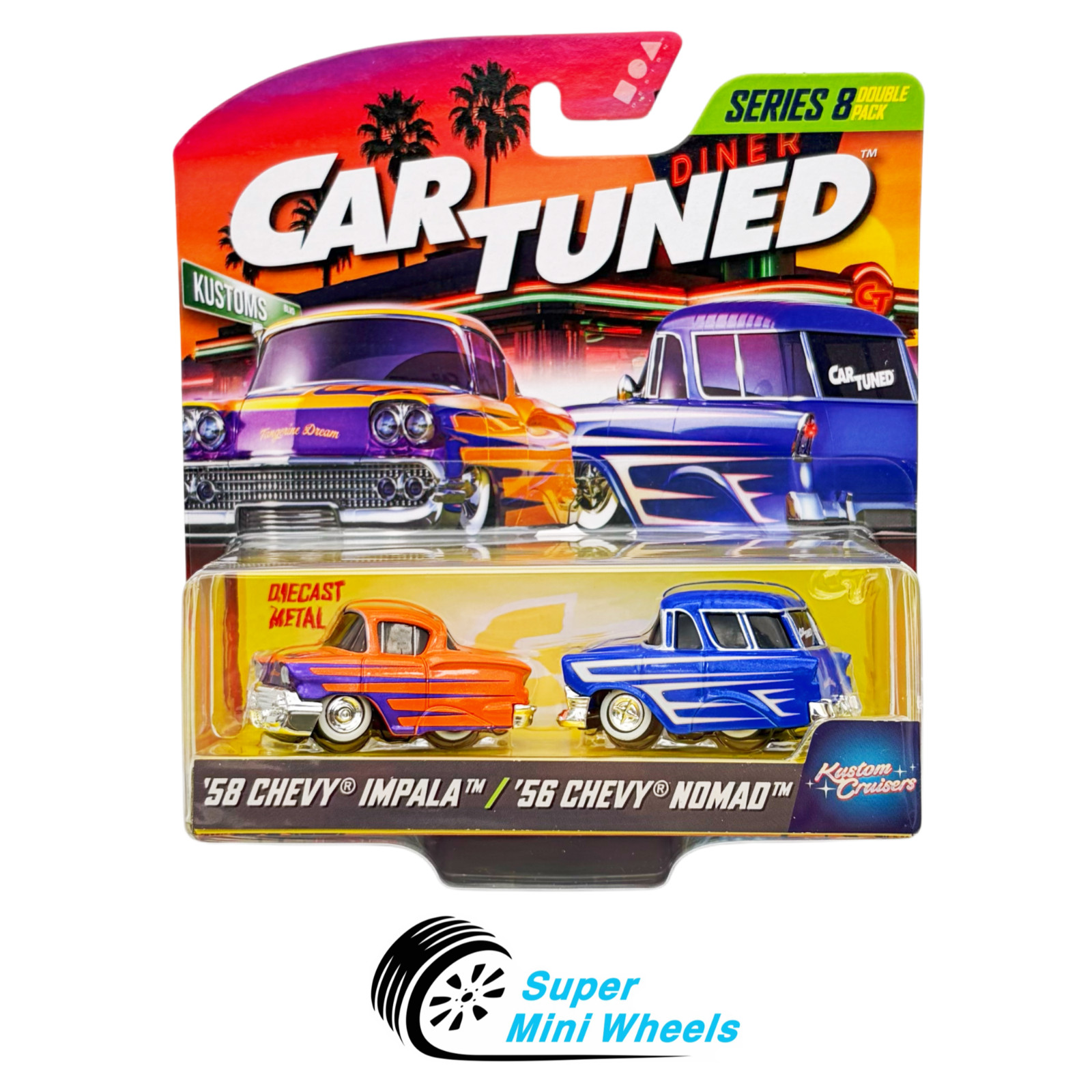 CarTuned 1:64 2-Pack Kustom Cruiser ‘58 Chevy Impala & ‘56 Chevy Nomad