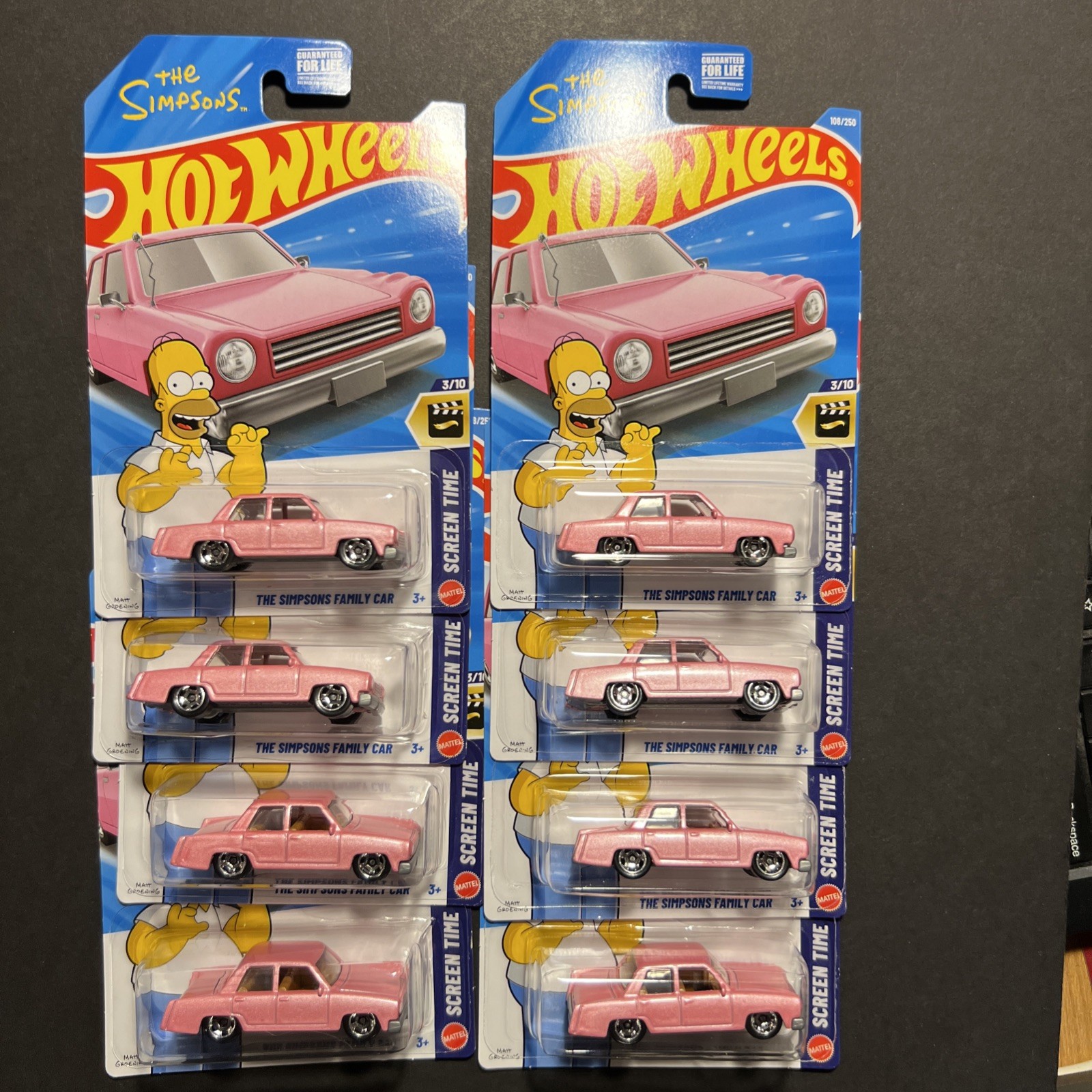 Lot Of 8 2026 Hot Wheels The Simpsons Family Car #108 Screen Time 3/10 New