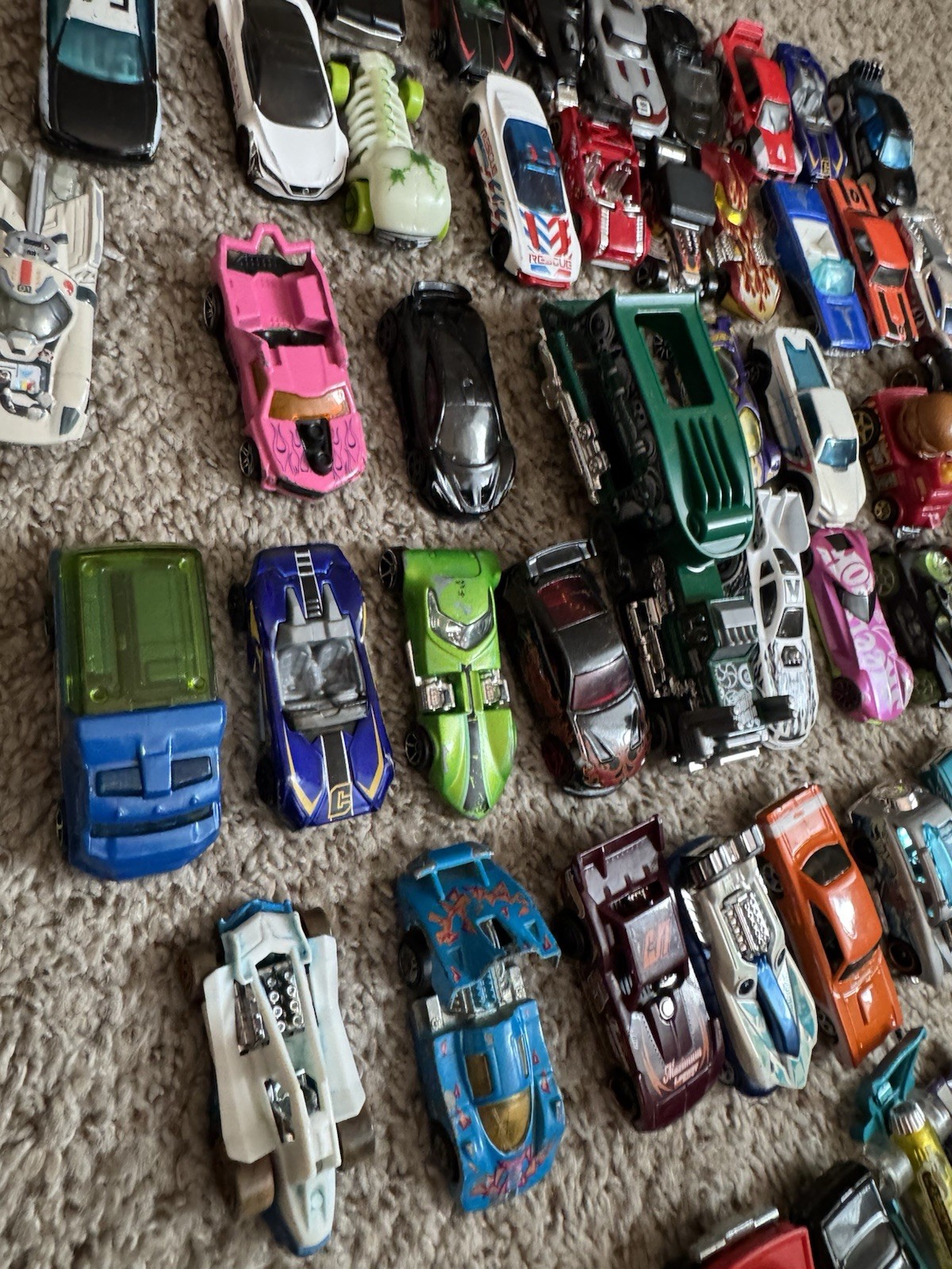 Hot Wheels Lot of 52 Diecast Toy Cars Mixed Vehicles