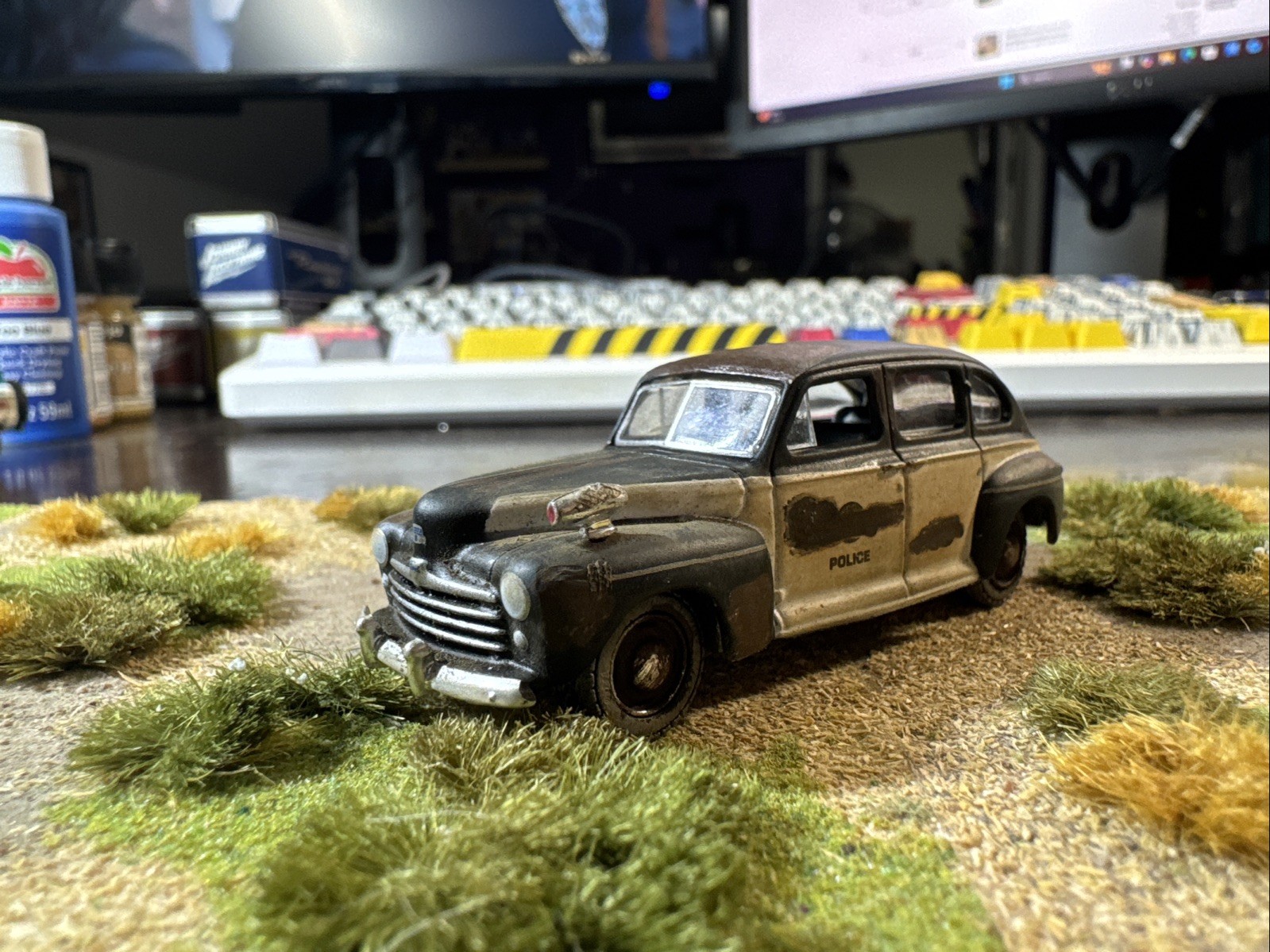 1947 Ford Sedan Police Car. Weathered Rusted Junkyard Barn Find.
