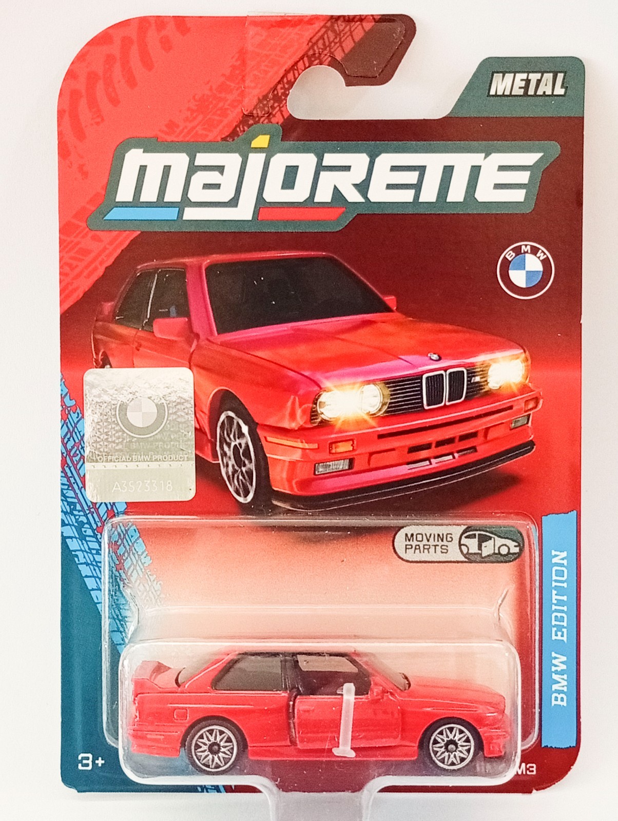 Majorette BMW M3 E30 Red 1:64 (3″) in Long Package