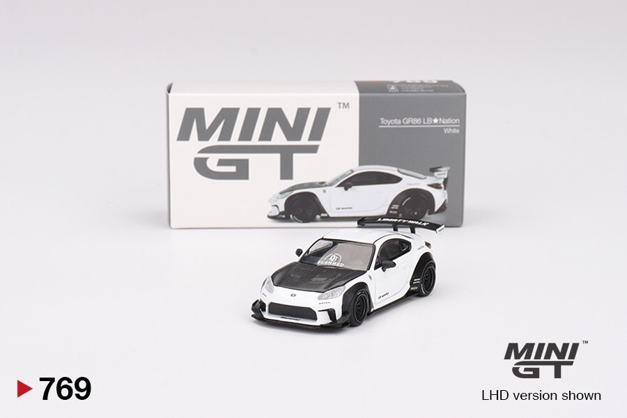 Mini GT 1:64 Toyota GR86 LB Nation White Model in Blister Package MGT00769-1H