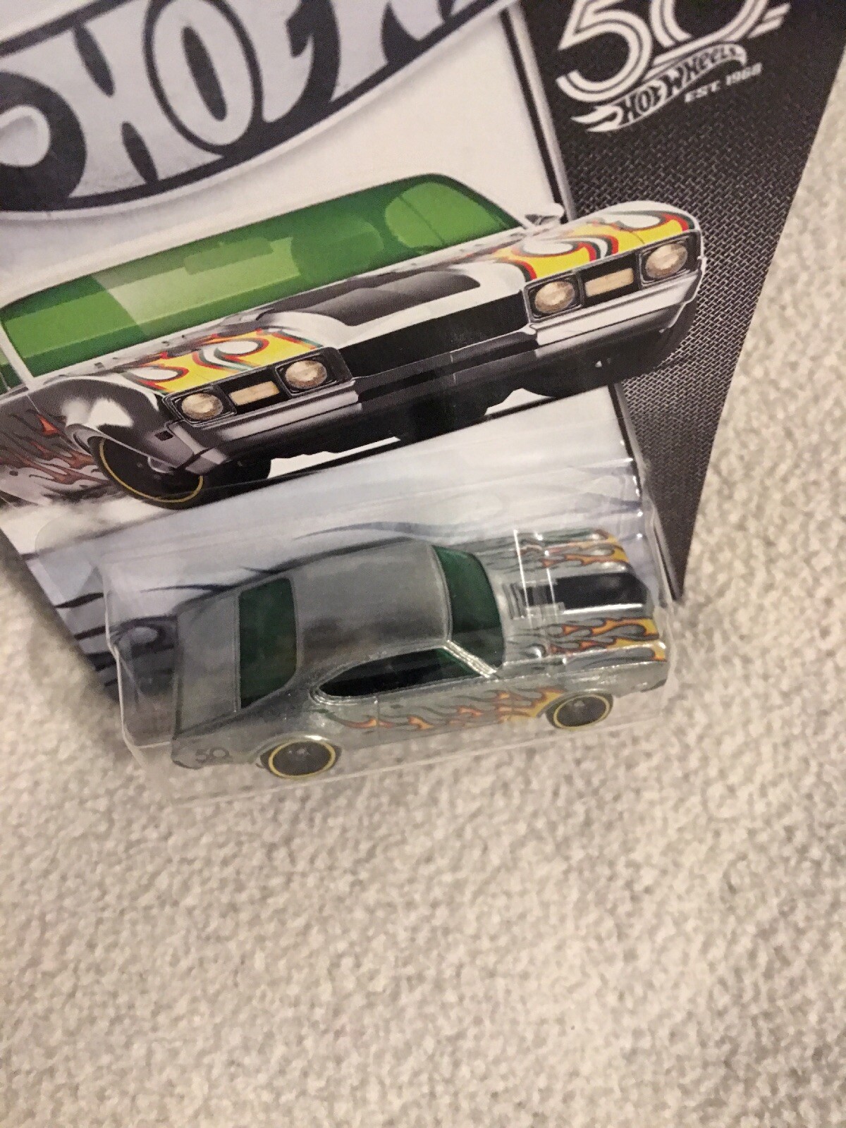 2018 ’68 OLDS 442 FLAMES ZAMAC 50 YEARS 5/8 HOT WHEELS new on card B3