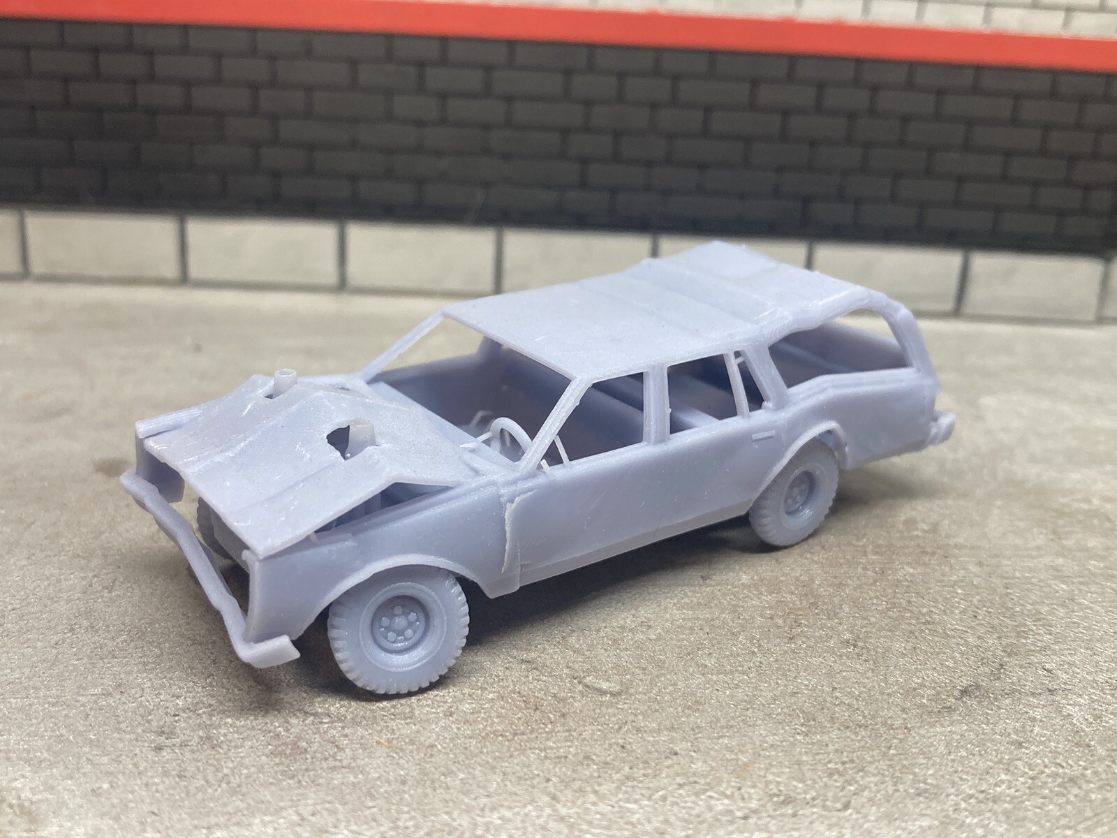 1/64 Scale 3D Printed Chevy Wagon Demolition Derby Demo Car For Diecast Diorama