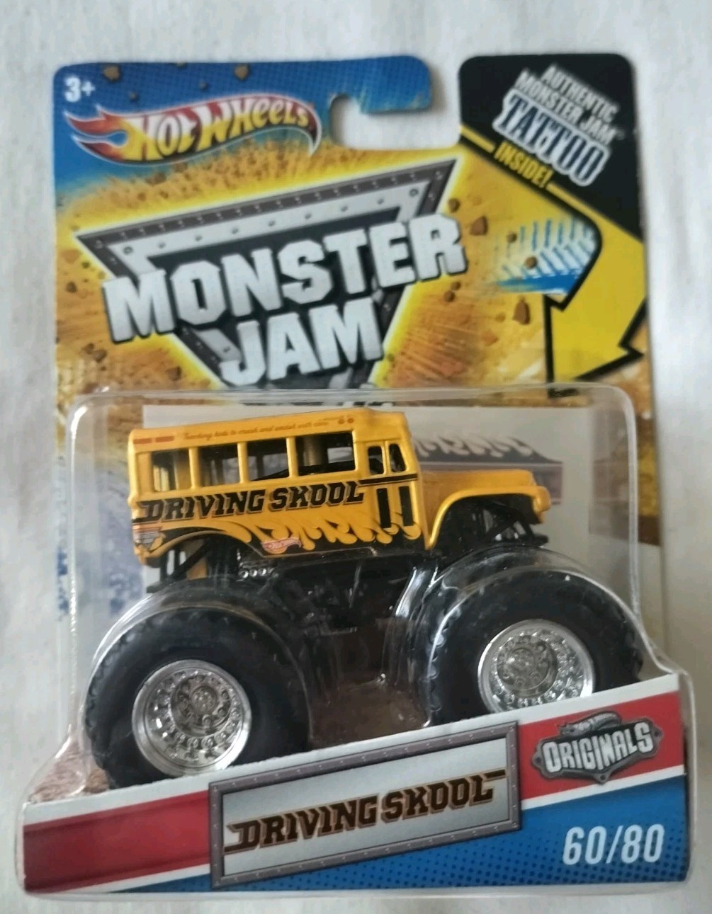 2011 Hot Wheels Monster Jam 1/64 Driving Skool 60/80 W/Tattoo