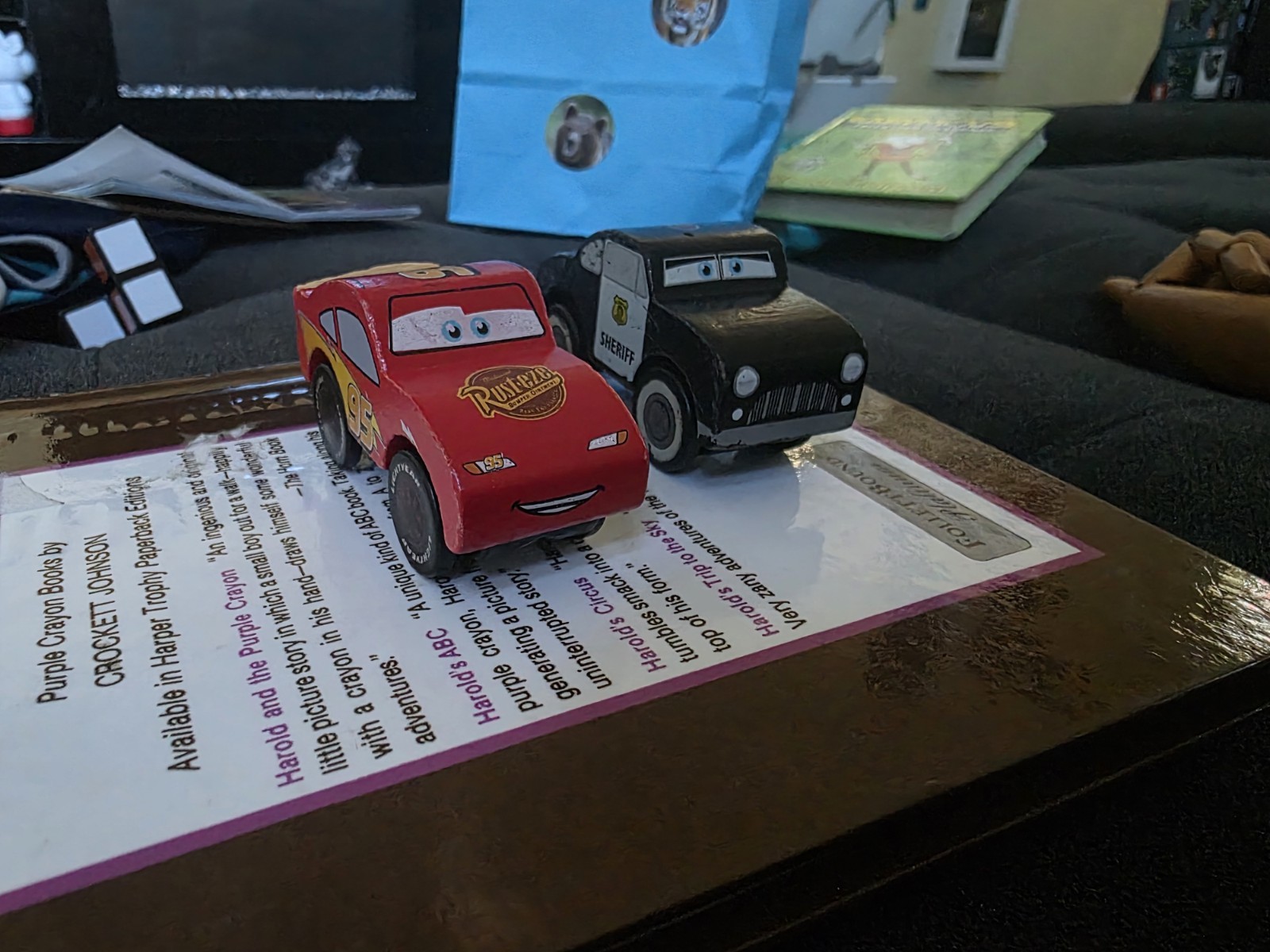 Disney Pixar Cars Kid Kraft Lightning McQueen and sheriff Wooden