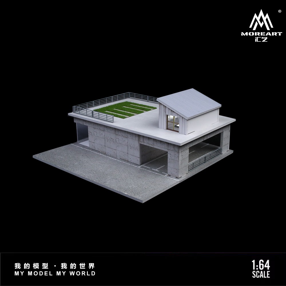 Diorama 1:64 Diecast Car Garage Model LED Japanese Building Car Display Gift US