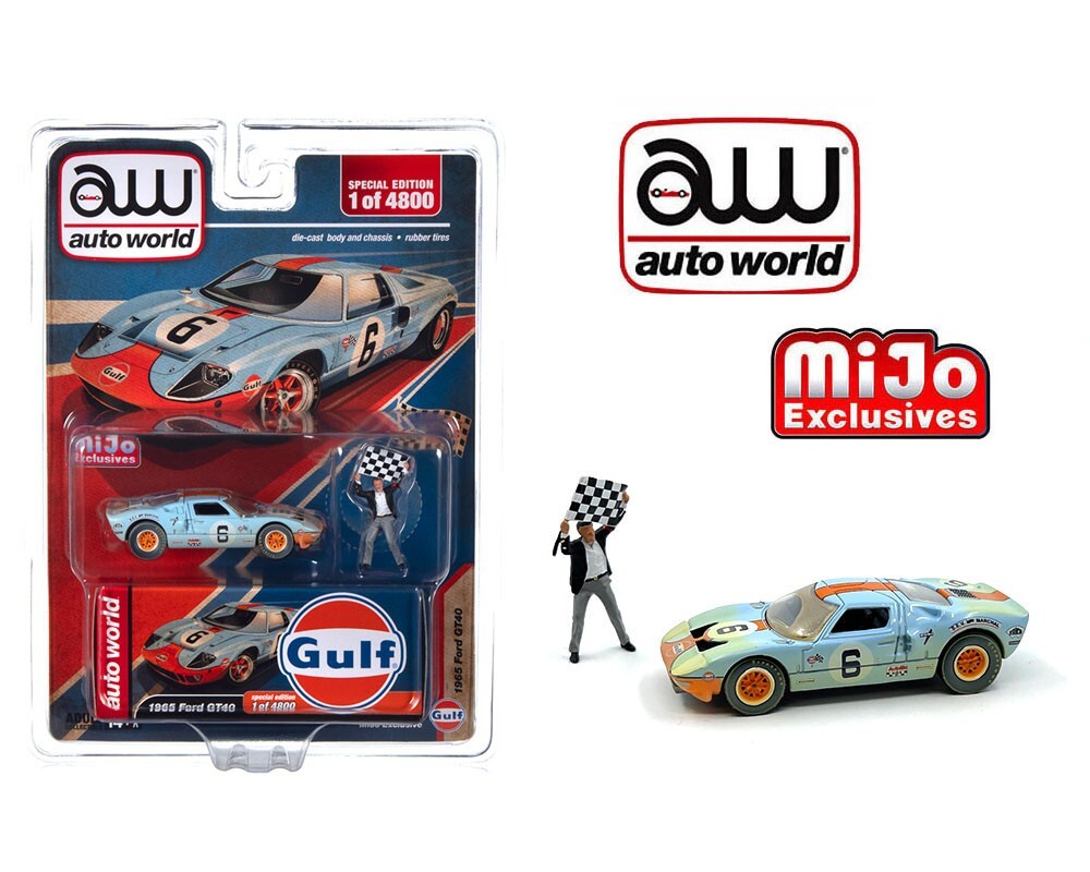 Clearance-Auto World x American Diorama Ford GT40 1965 Gulf Dusty CP8053 1/64.