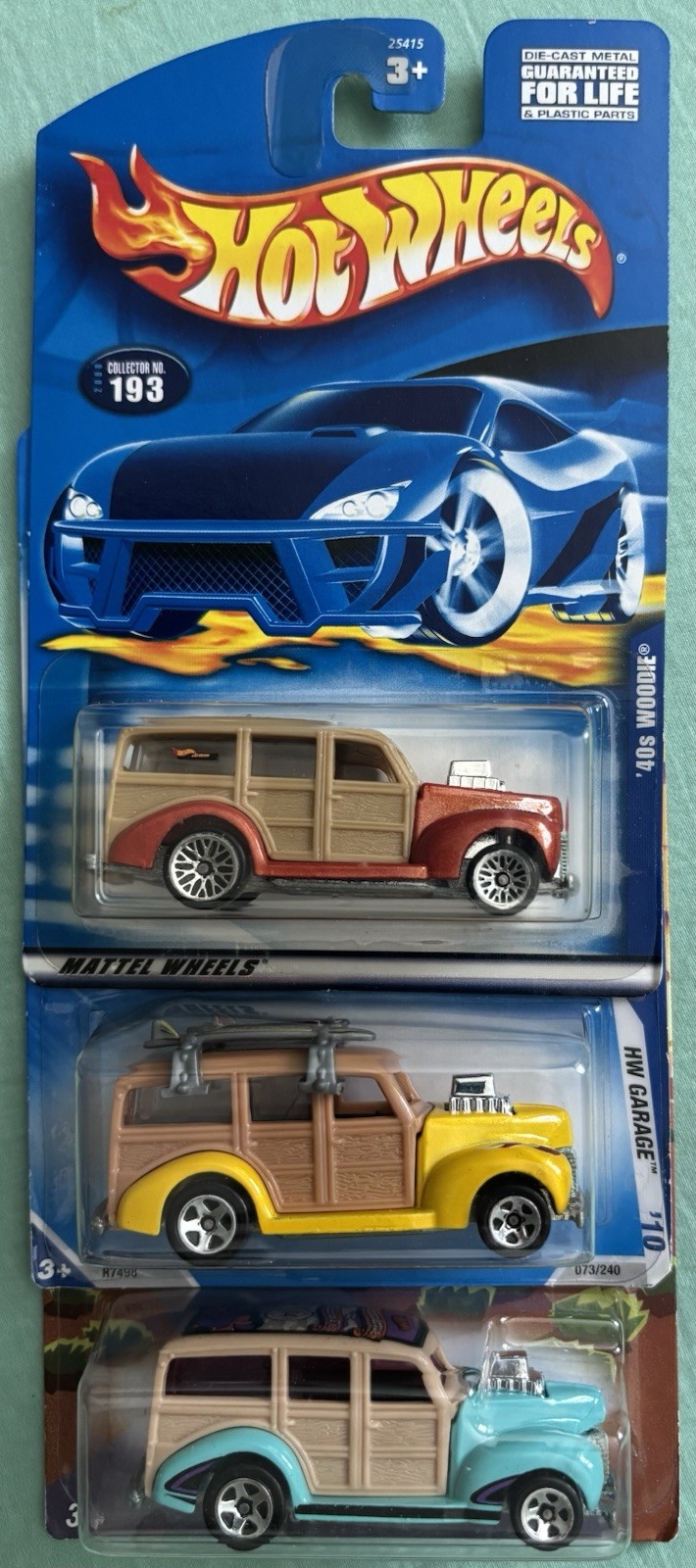 HOT WHEELS 1940s WOODIE Lot of 3 Variations