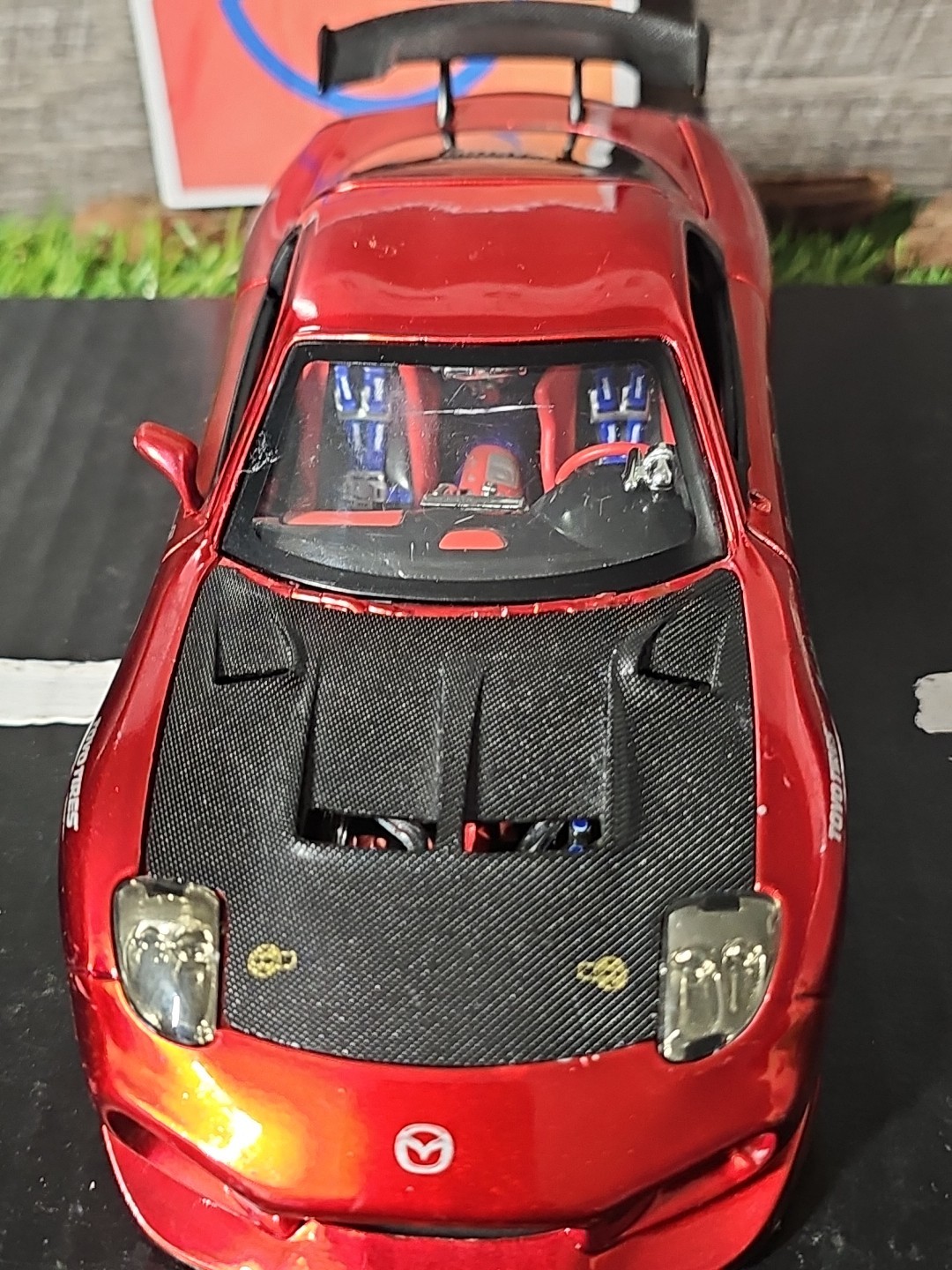 Jada Import Racer Rare Red Mazda RX-7 1:24 Scale Diecast Car NO BOX