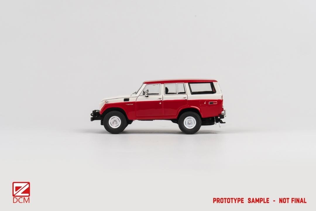 TOYOTA LAND CRUISER FJ55 RED & WHITE 1/64 DIECAST CAR BY DCM MODELS
