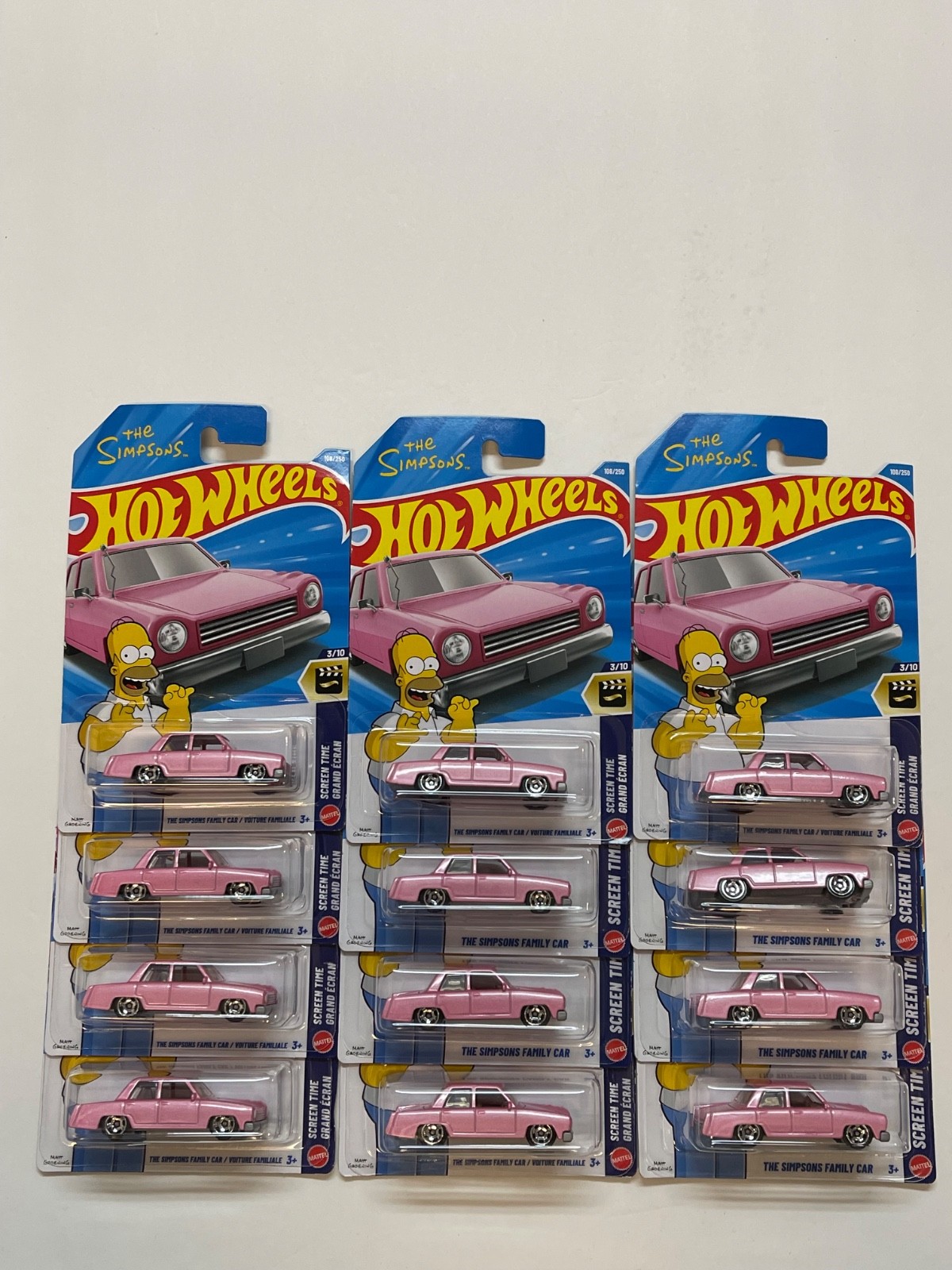 2026 HOT WHEELS SCREEN TIME THE SIMPSONS FAMILY CAR #3/10 LOT OF 12