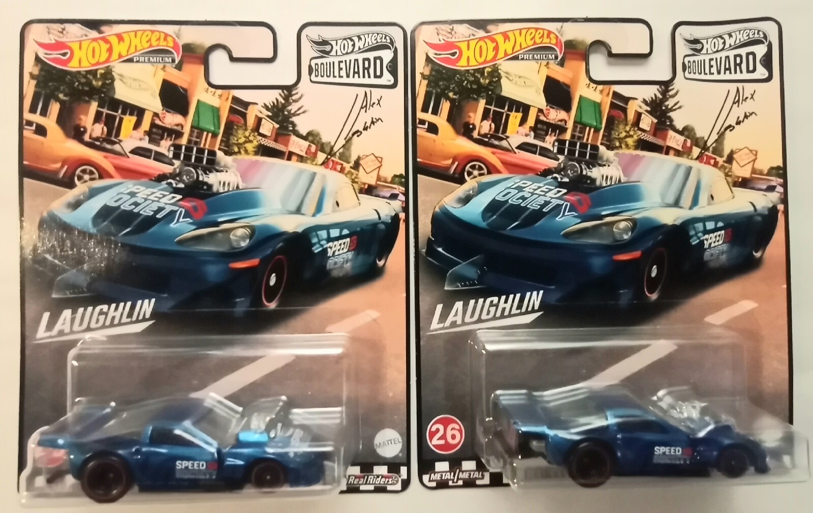 Hot Wheels Boulevard Corvette Z06 Drag Racer Laughlin Premium Real Riders Lot x2