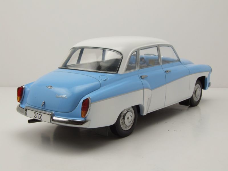 MODELCAR – WARTBURG 312 1965 Light blue and white – 1/18 – MOD18300