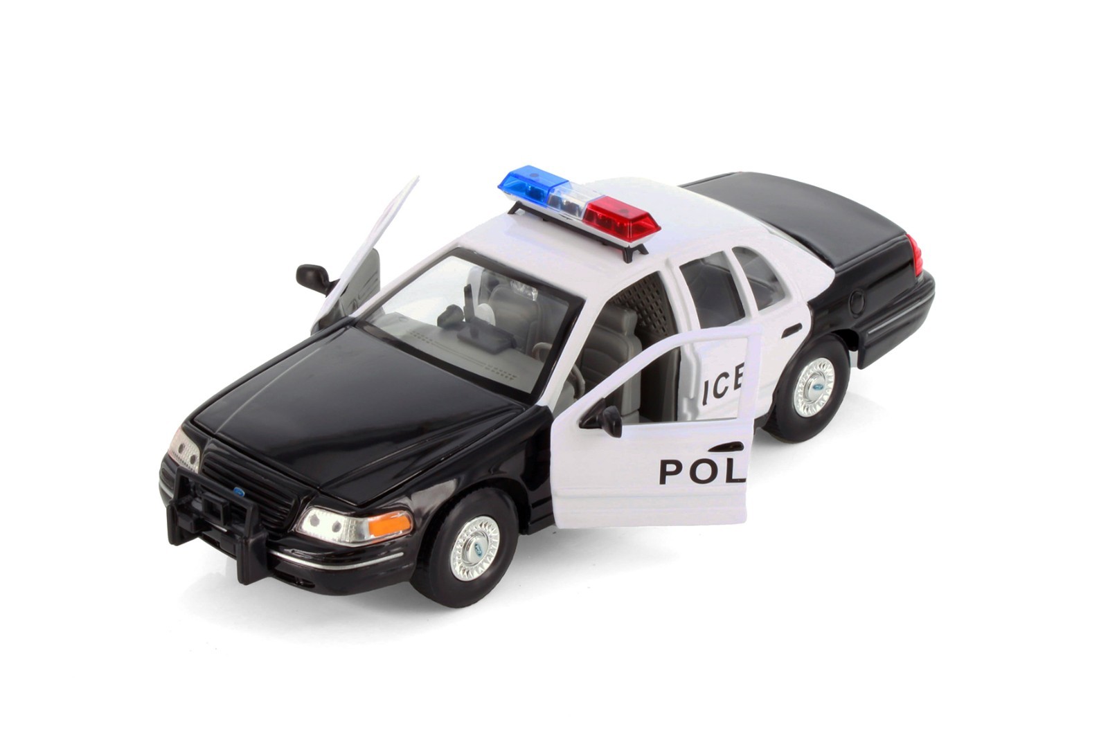 BOX OF 4 1999 FORD CROWN VICTORIA POLICE BLACK 1/24 DIECAST CAR 22082PR/4D