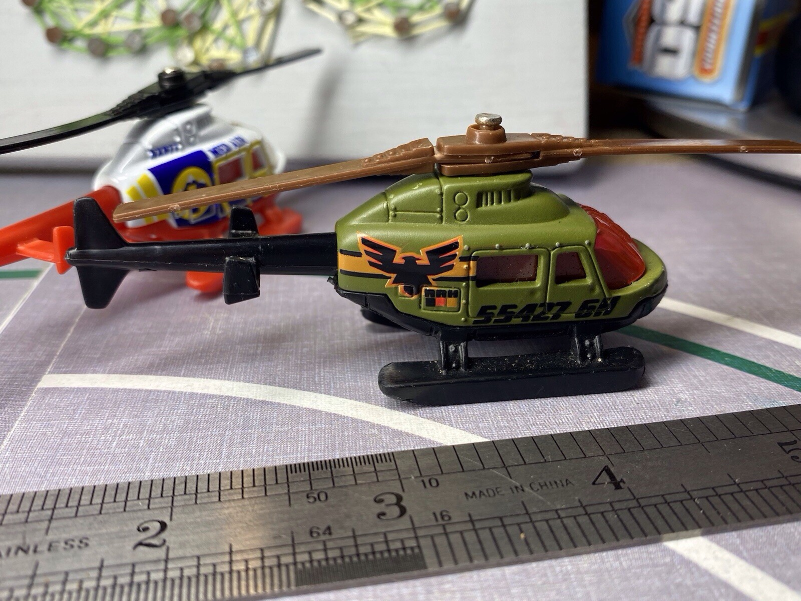 Matchbox 2 X 1998 Rescue Helicopter, Chopper, Police, Fire, Medic Air, 911