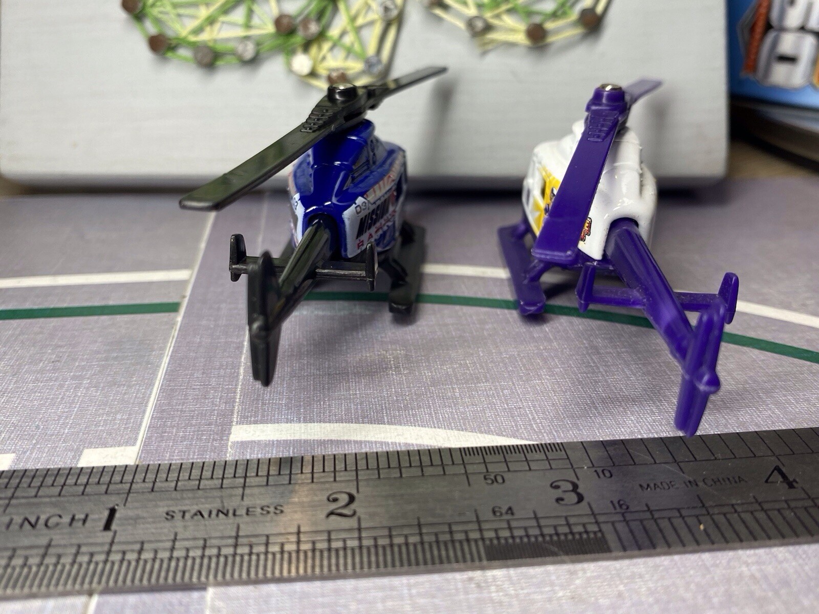 Matchbox 2 X 1998 Rescue Helicopter, Chopper, Police, Fire, Medic Air, 911