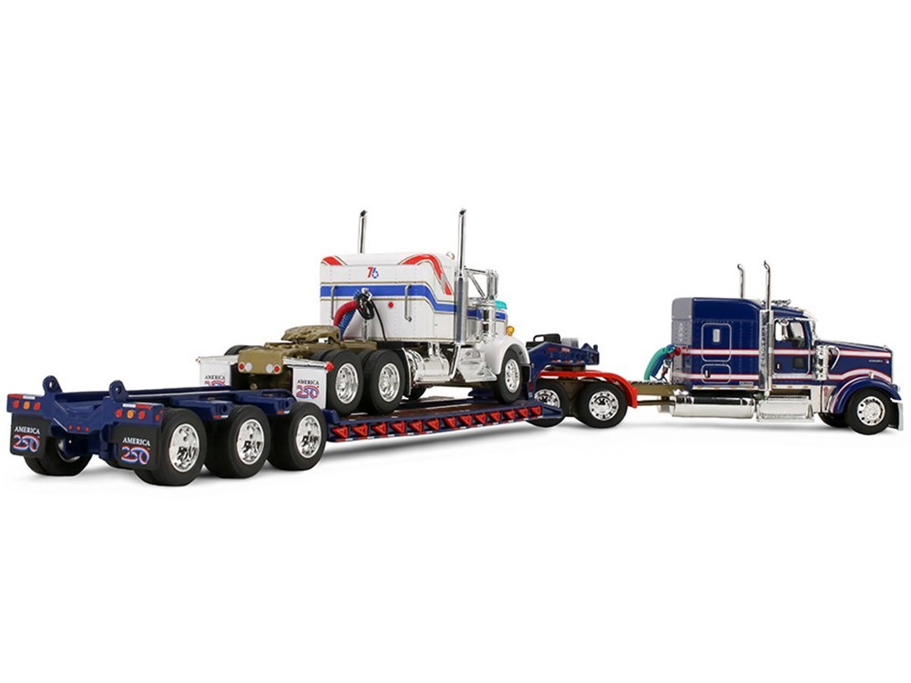 KENWORTH W900L & W900A W/LOWBOY TRAILER AMERICA 250 1/64 DCP/FIRST GEAR 69-2311