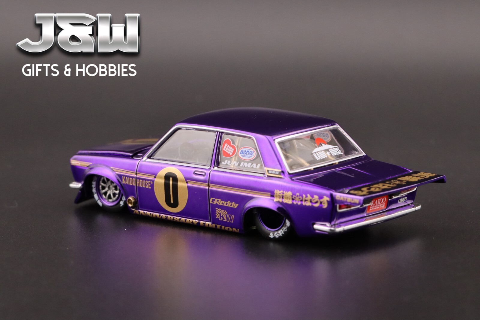 Kaido House x Mini GT Datsun 510 Pro Street Anniversary Purple Chrome #138 1/64