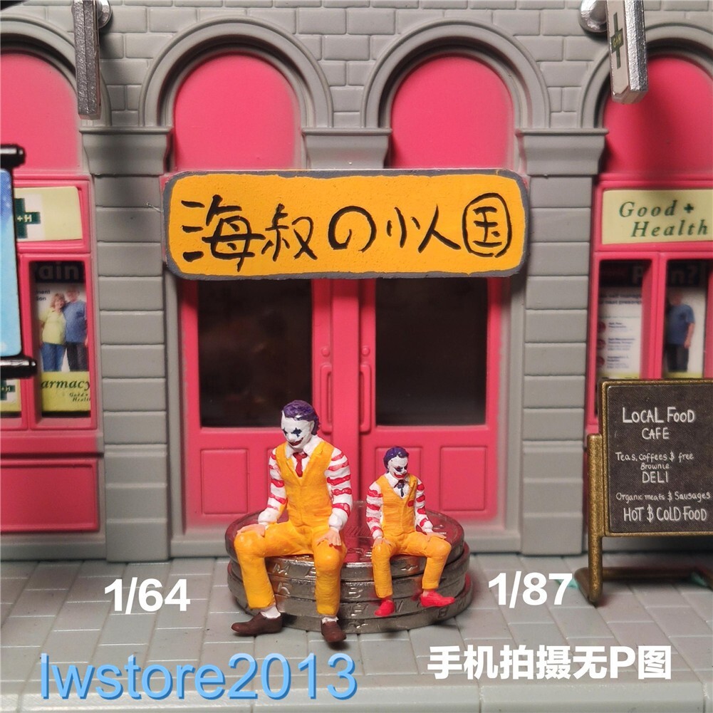 Unpainted 1/87 Clown Scene Props Miniatures Figures Model For Cars Vehicles Toys
