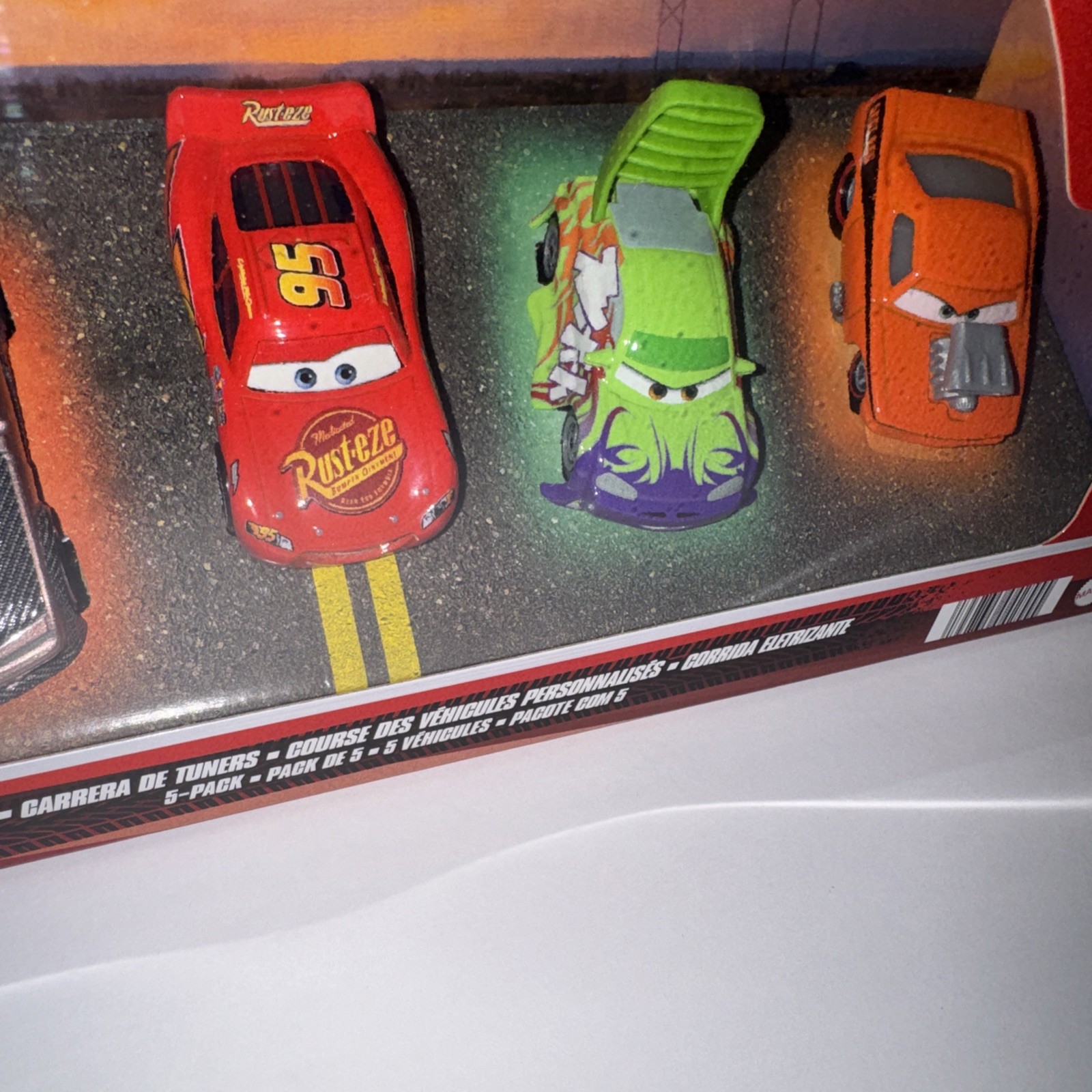 Disney Pixar Cars Tuners Race 5 Pack W/ DJ, Boost, Lt McQueen, Wingo & Snotrod