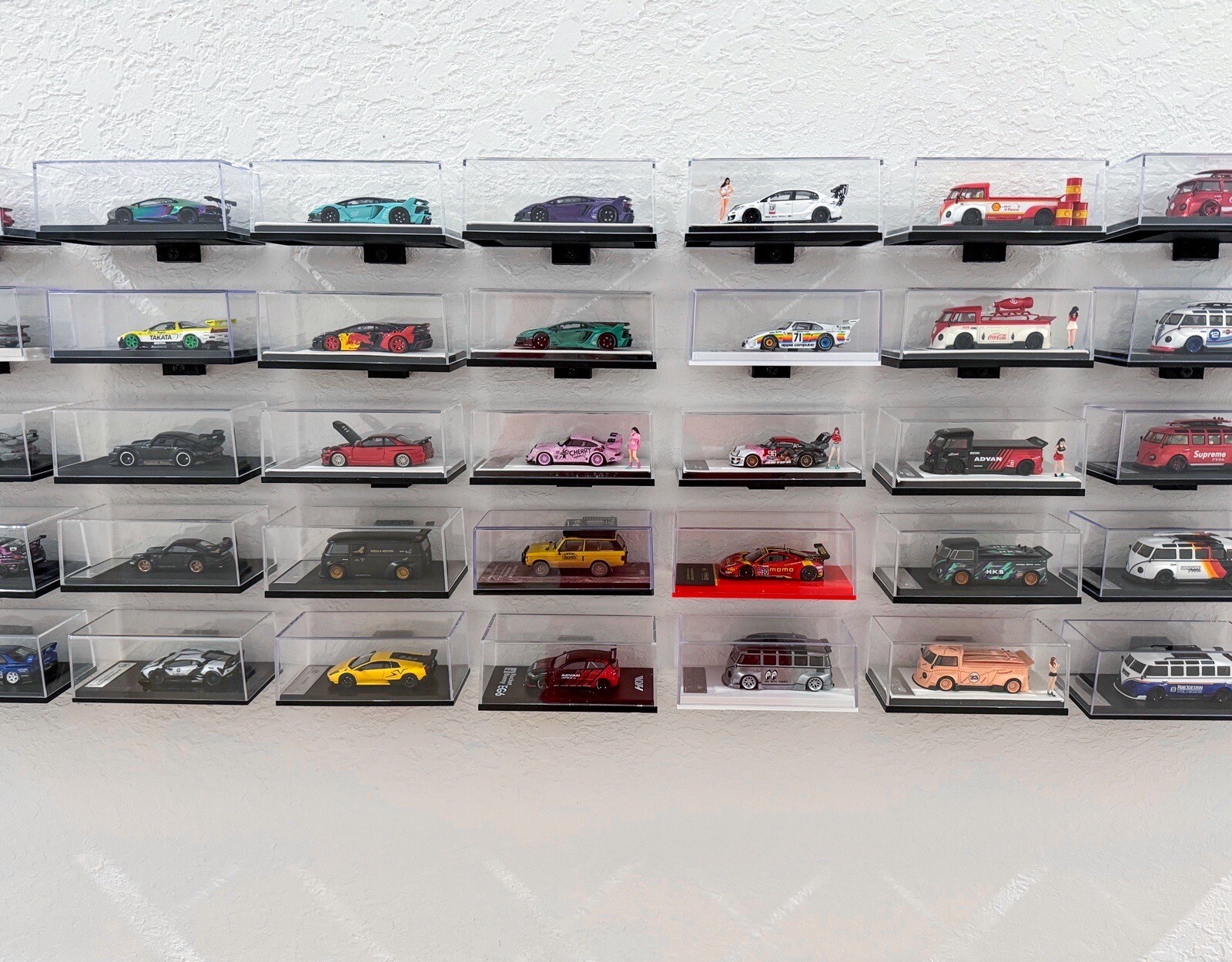 🔥10-Pack Hot Wheels RLC Display Shelfs – Diecast Cars Organizer, Tarmac, Inno64