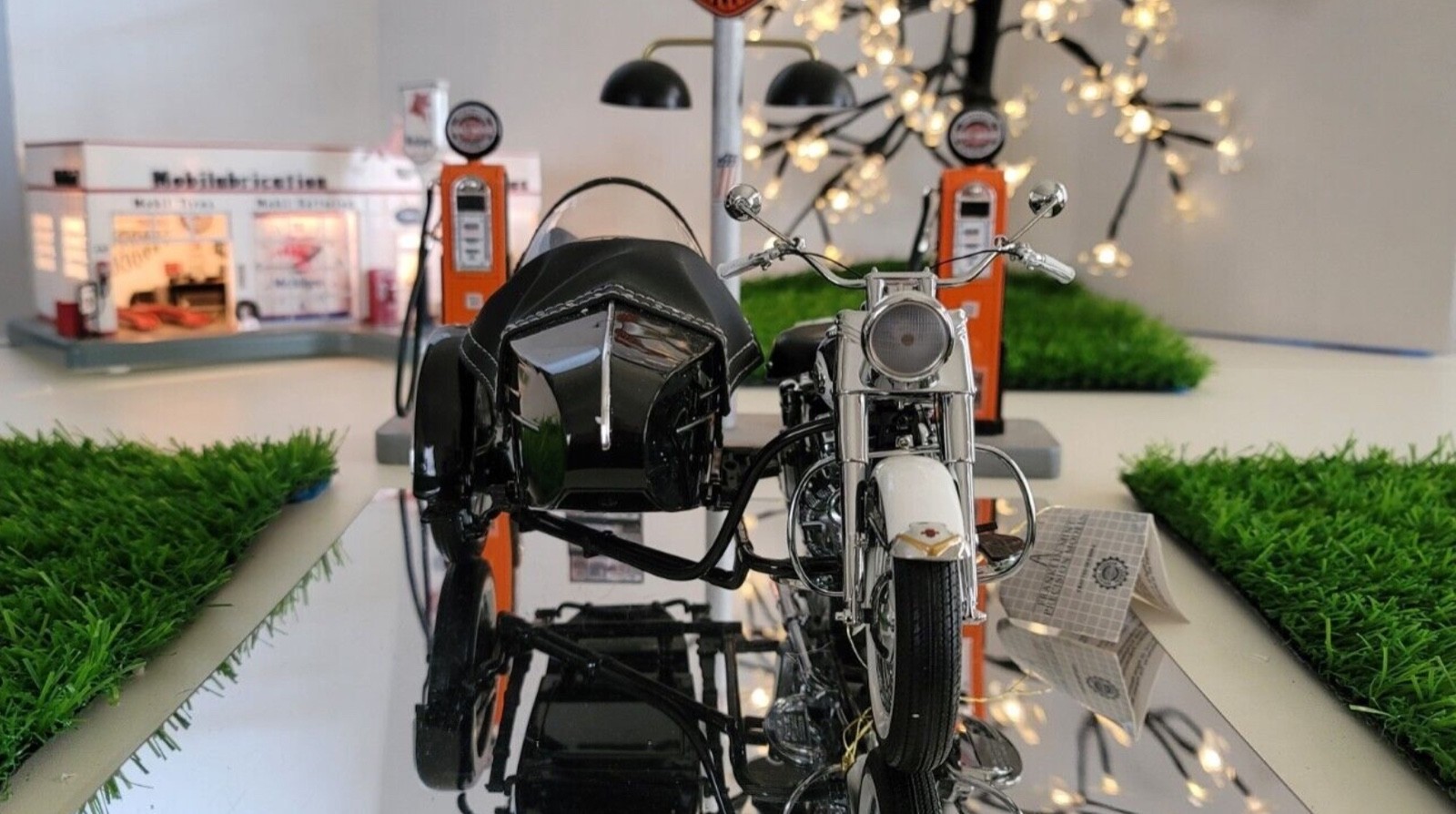 Franklin mint 1:10 1958 Harley Davidson Duo glide with Side car classic model 12