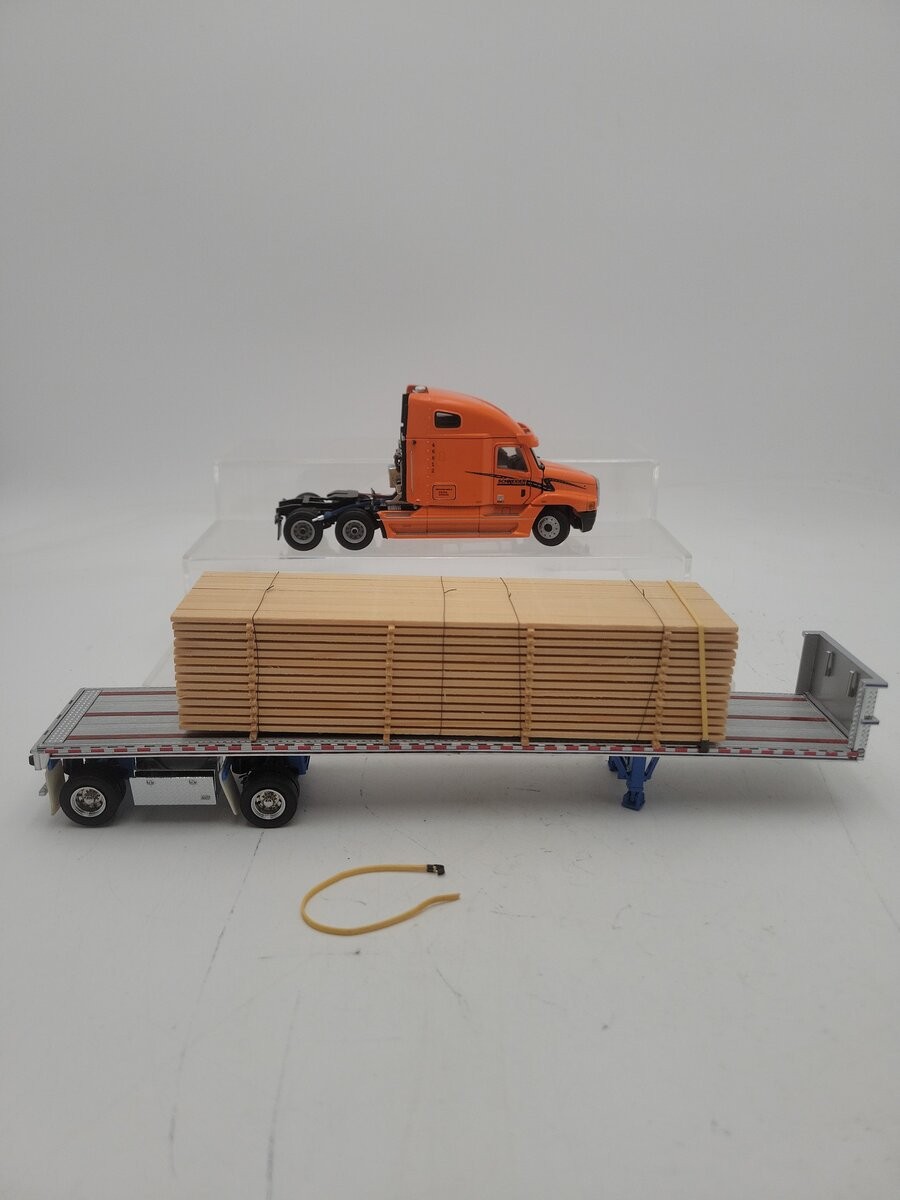DHS 1:50 Scale Diecast Freightliner Century w/East Flatbed Trailer Schneider/Box