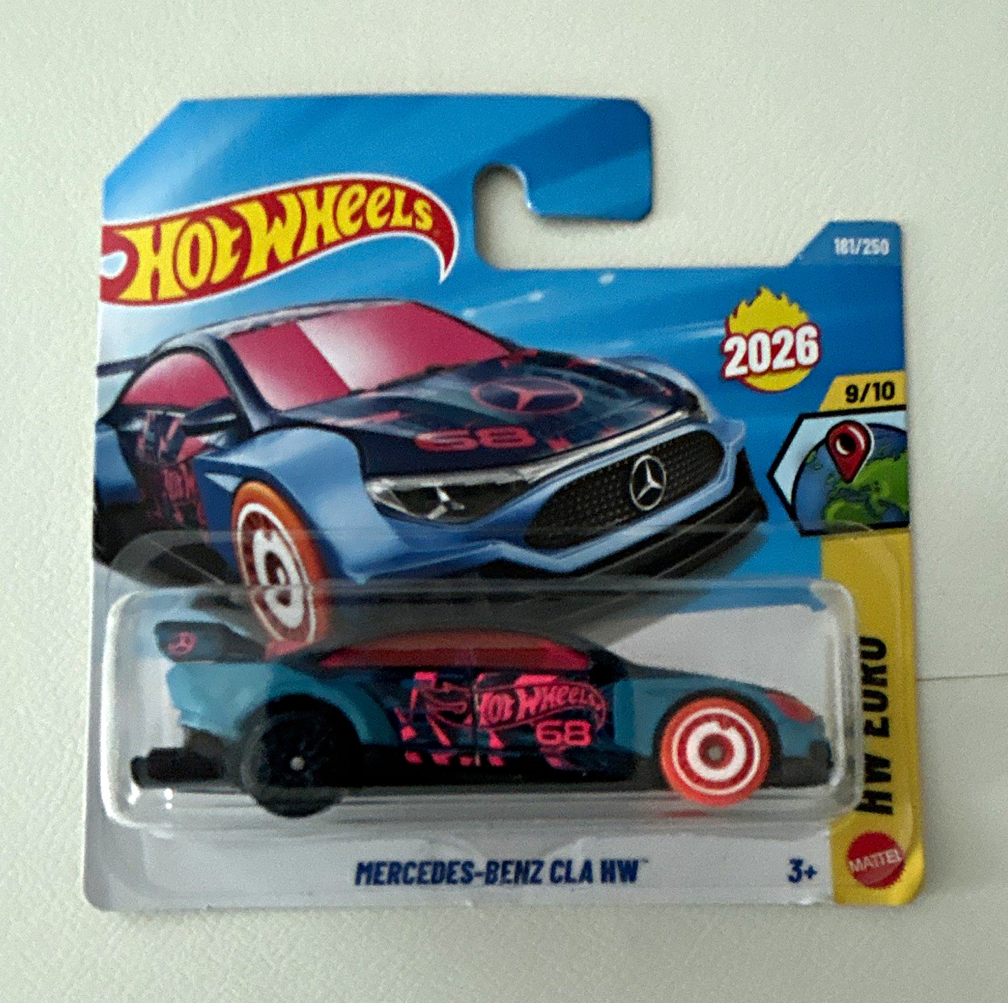 Hot Wheels 2026 Mercedes-Benz CLA HW Euro Blue/Black/Pink Diecast 1:64 Unopened