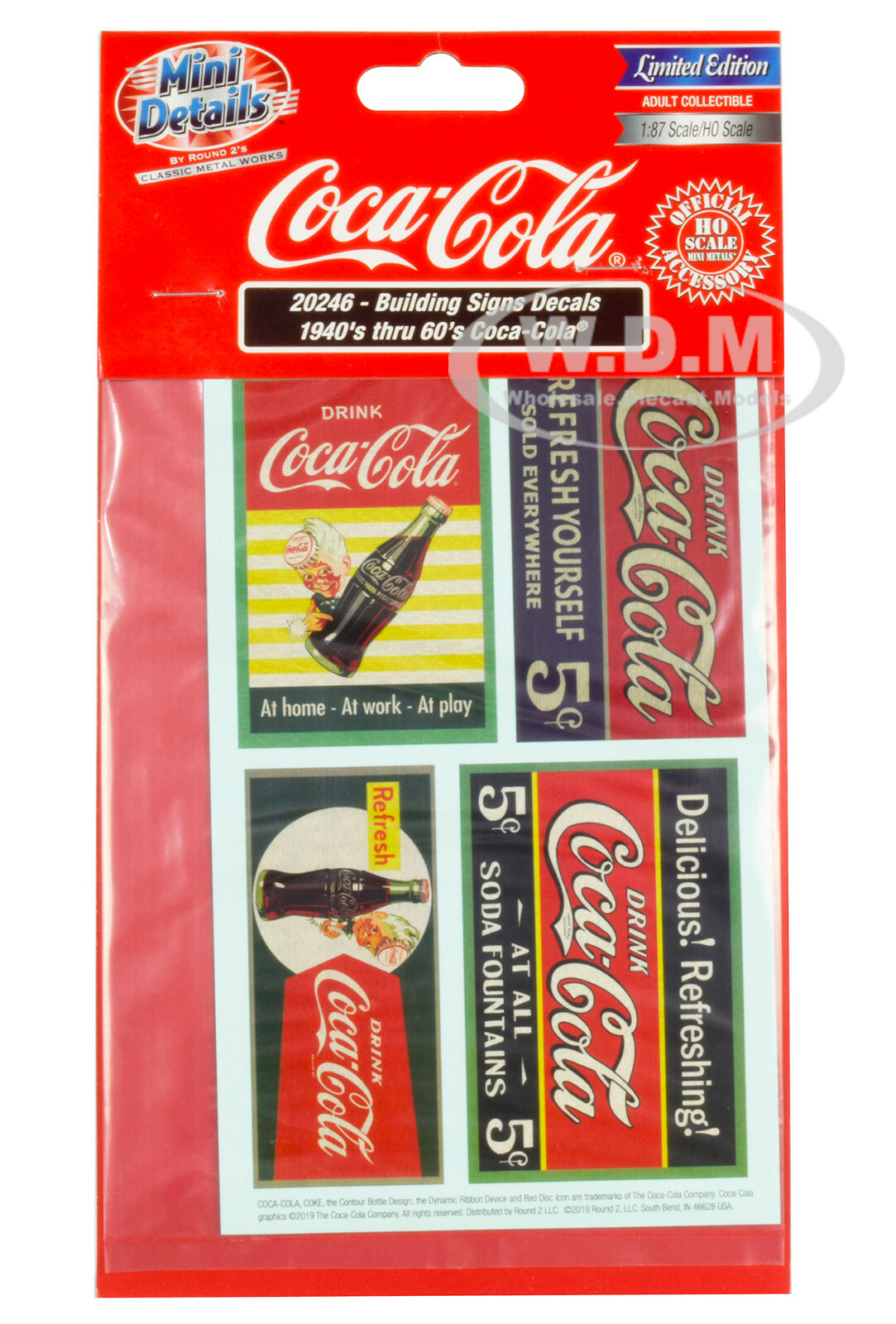 1940’S-1960’S COCA-COLA BUILDING SIGNS DECALS 1/87 HO CLASSIC METAL WORKS 20246