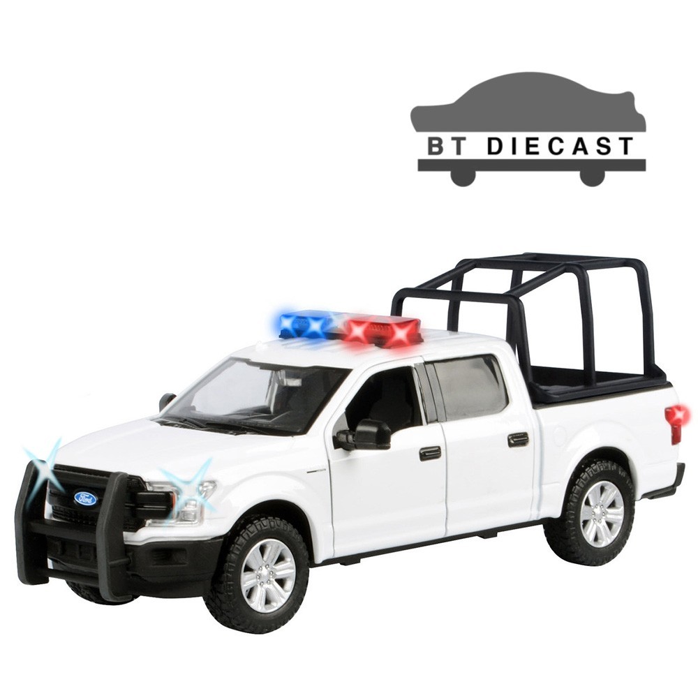MOTORMAX 2019 FORD F-150 LARIAT CREW CAB 1/27 with STAND CAGE WHITE 79543