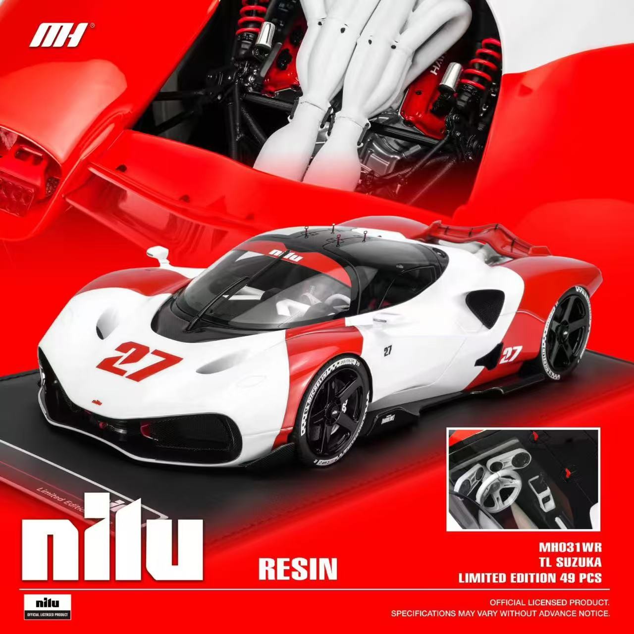 Motorhelix 1:18 Nilu 27 Hypercar Limited Edition Resin Car Model