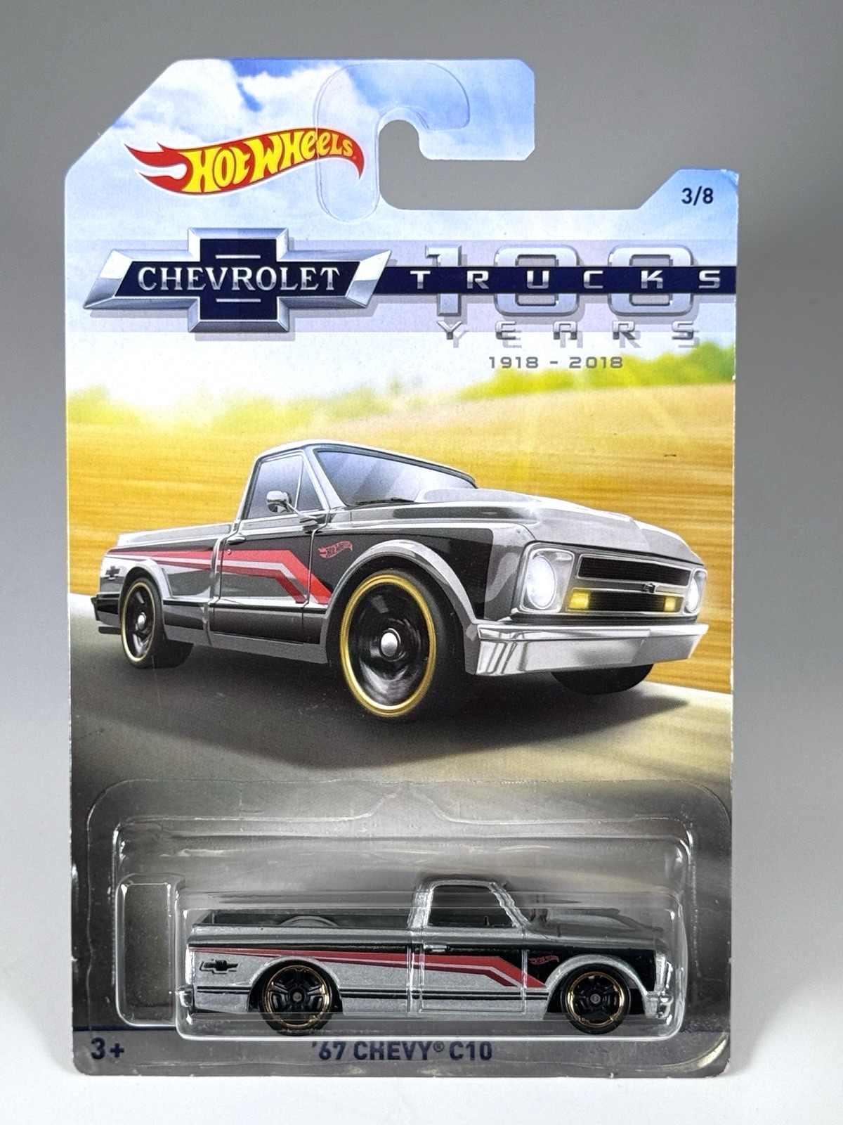 Hot Wheels ‘67 Chevy C10 Chevrolet Trucks 100 Years 3/8 Gray Walmart 2018